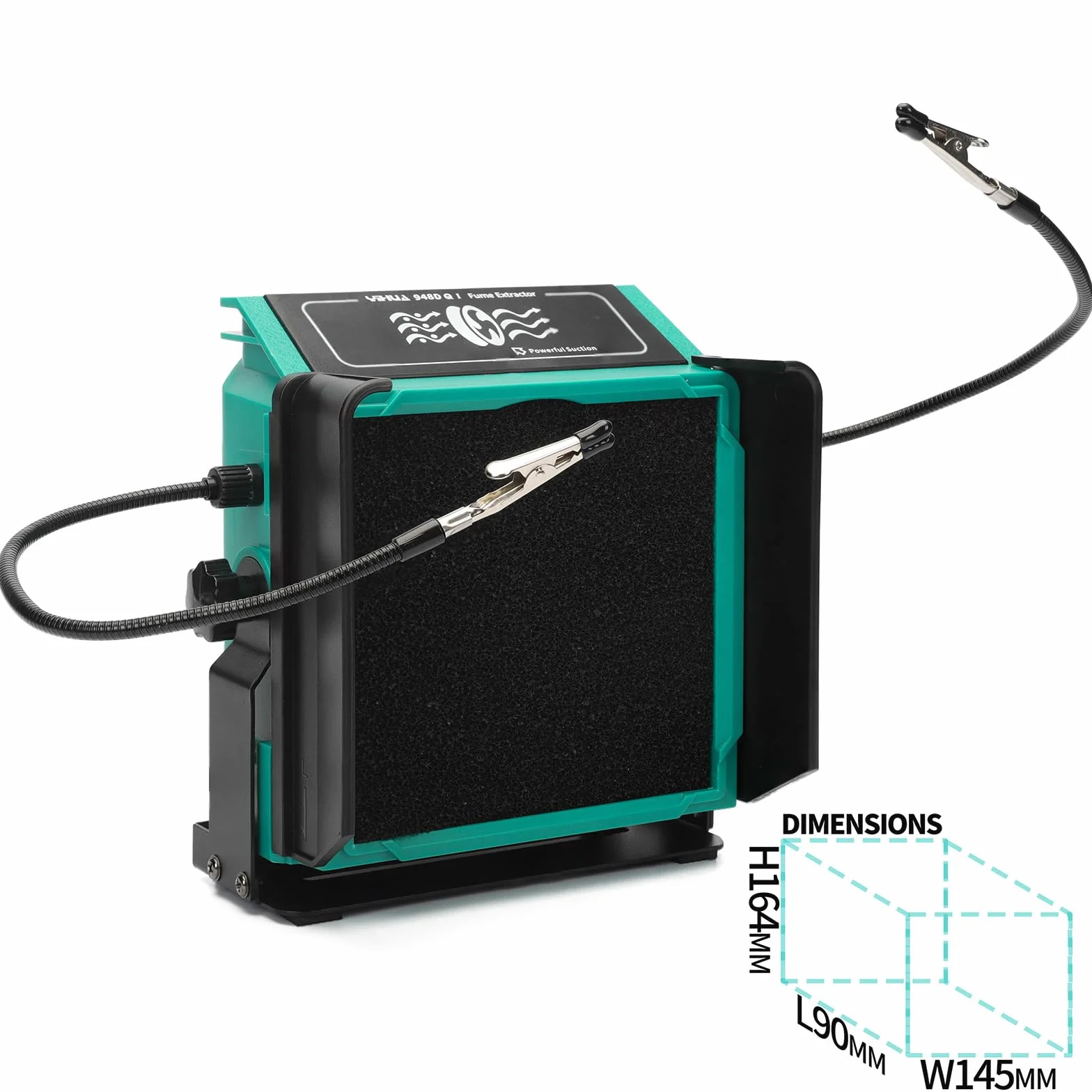 YIHUA 948DQ-I Saldatura Fumi Estrattore Ventola Saldatura Fumo Assorbitore Angolo Inclinabile con Mani Amiche, 6 Filtri Ventilatore Extra per Saldare e Pirografare Legno e Altro (EU PLUG)