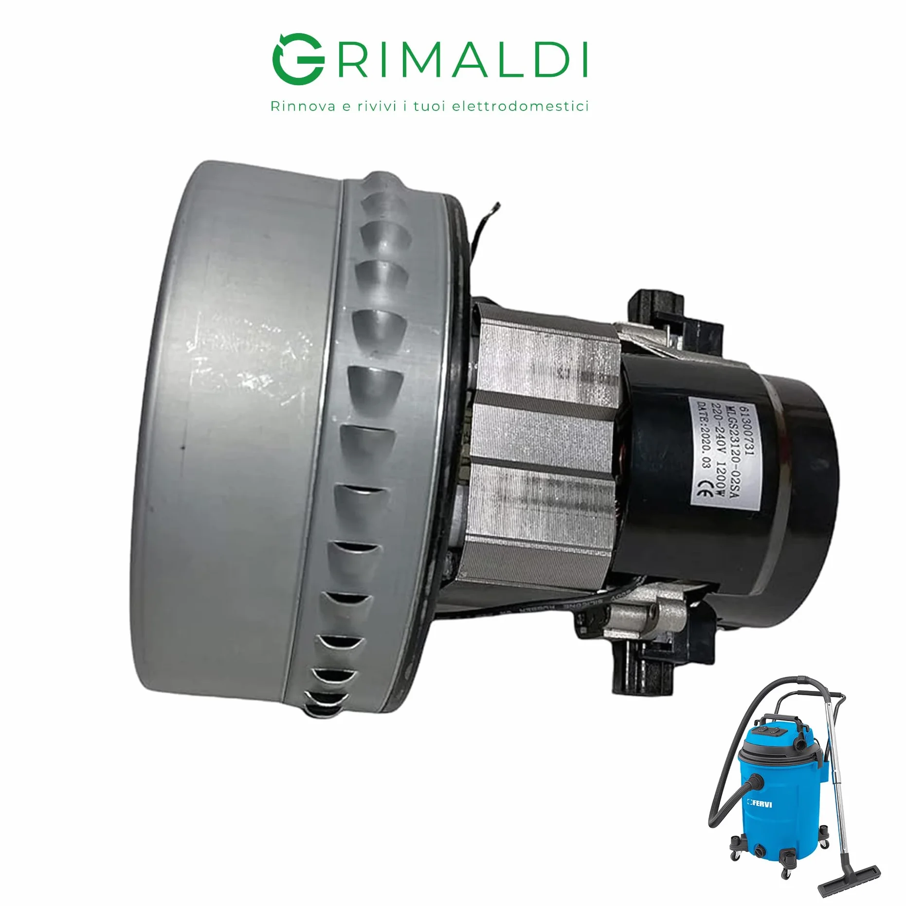 G GRIMALDI Motore Aspirapolvere 1200W Liquidi Bidoni Industriale Bistadio Autolavaggi H032