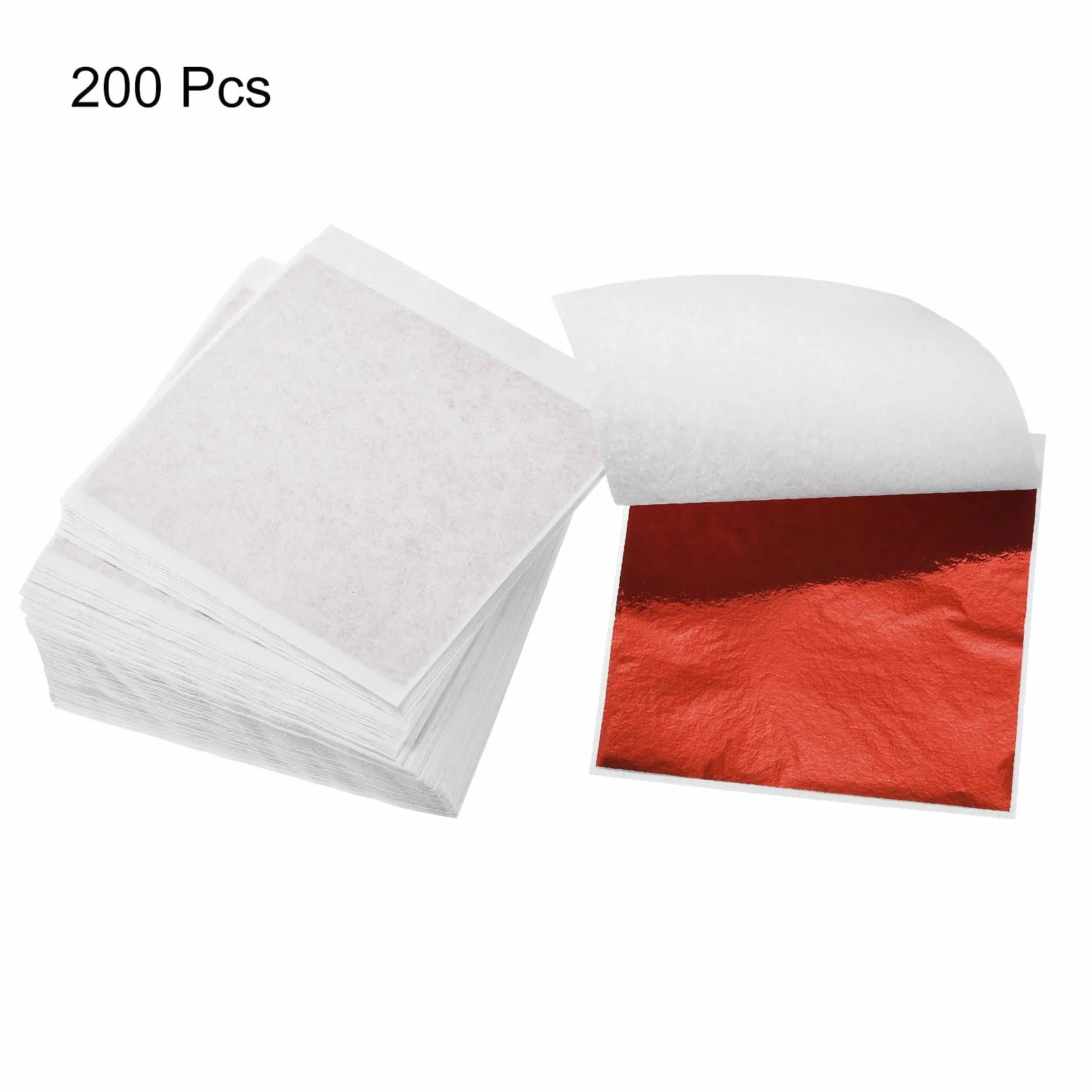 QUARKZMAN Foglia Rossa in Fogli di Alluminio, 8,5 cm x 8 cm, Confezione da 200