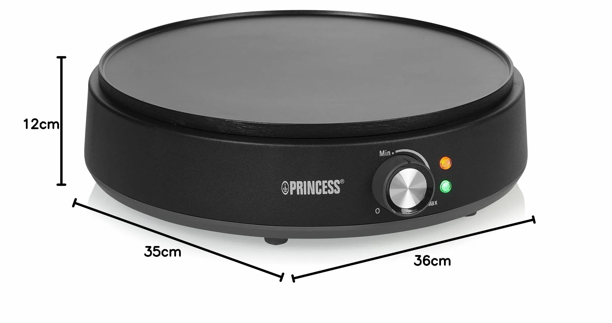 Princess 492235 - Crêpe Deluxe, superficie di cottura ø 30 cm, termostato regolabile, rivestimento antiaderente, 1200 W