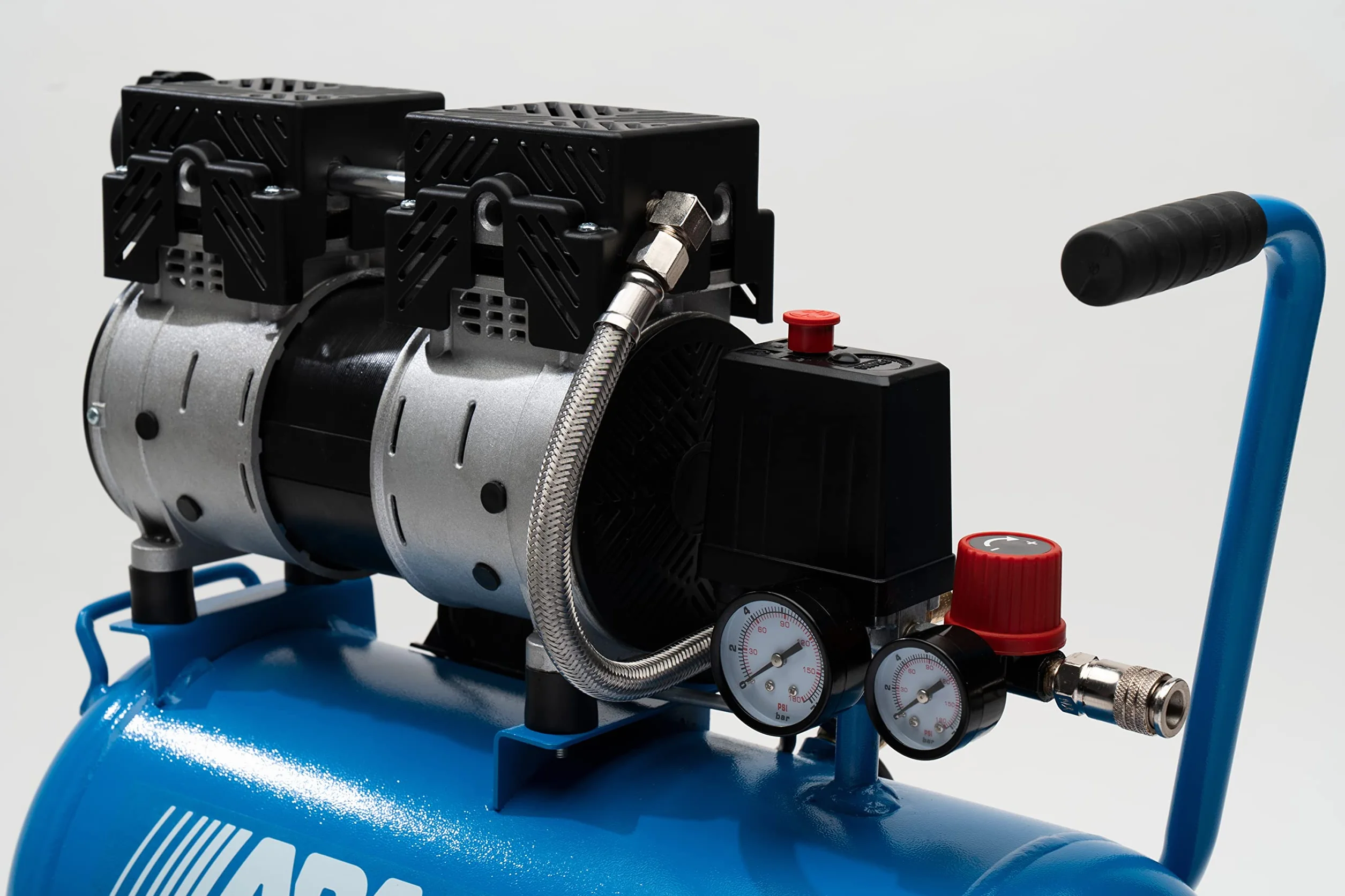 ABAC Compressore d'Aria Silenzioso EASE-AIR 24, Compressore Aria Oil-Free, Pressione Massima 8 Bar, Potenza 1 Hp, Serbatoio 24 Litri, Rumorosità 59 dB