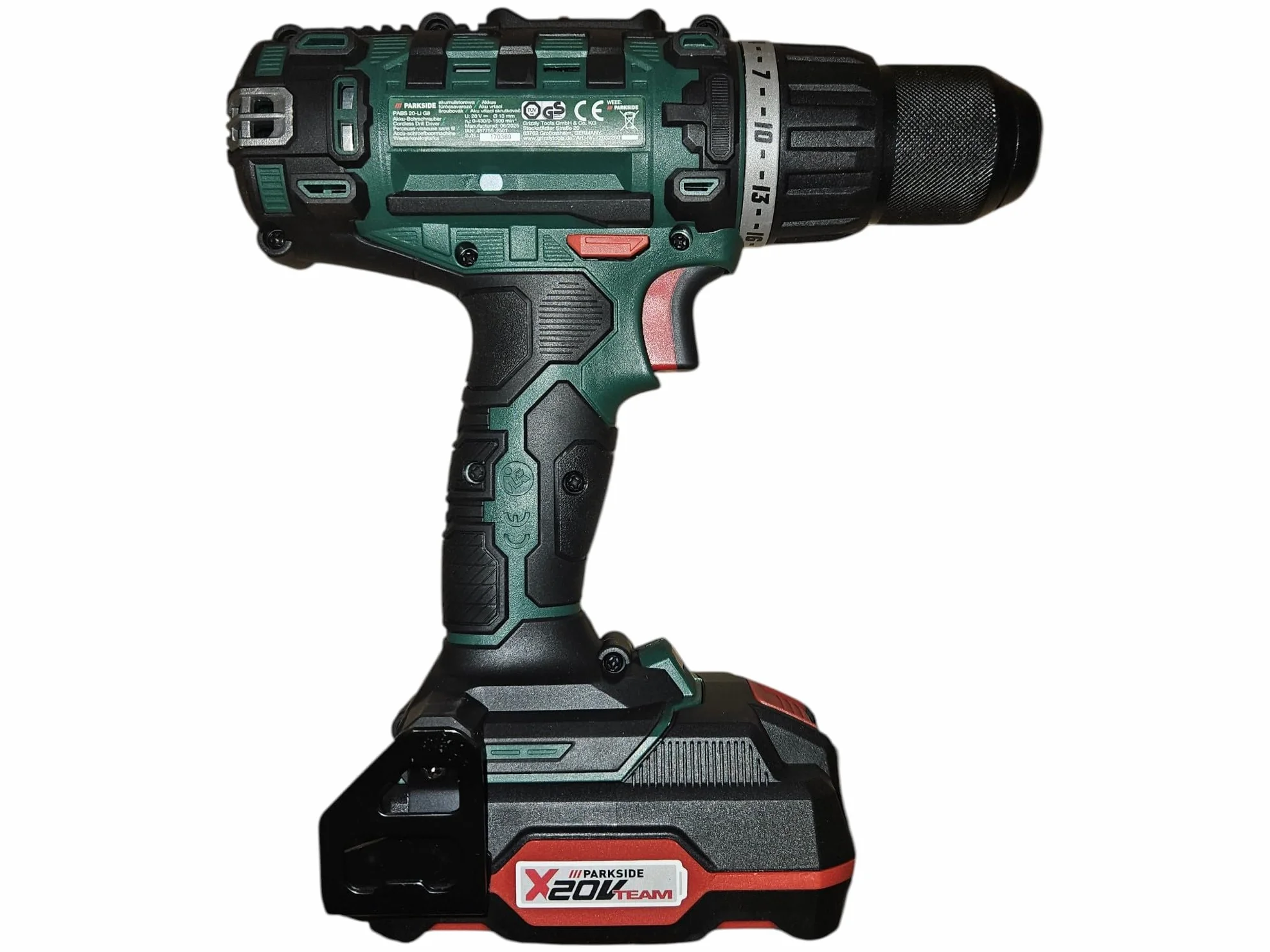 PARK SIDE Parkside PARKSIDE - Trapano avvitatore senza fili PABS 20-Li E6 con batteria e caricatore 20 V