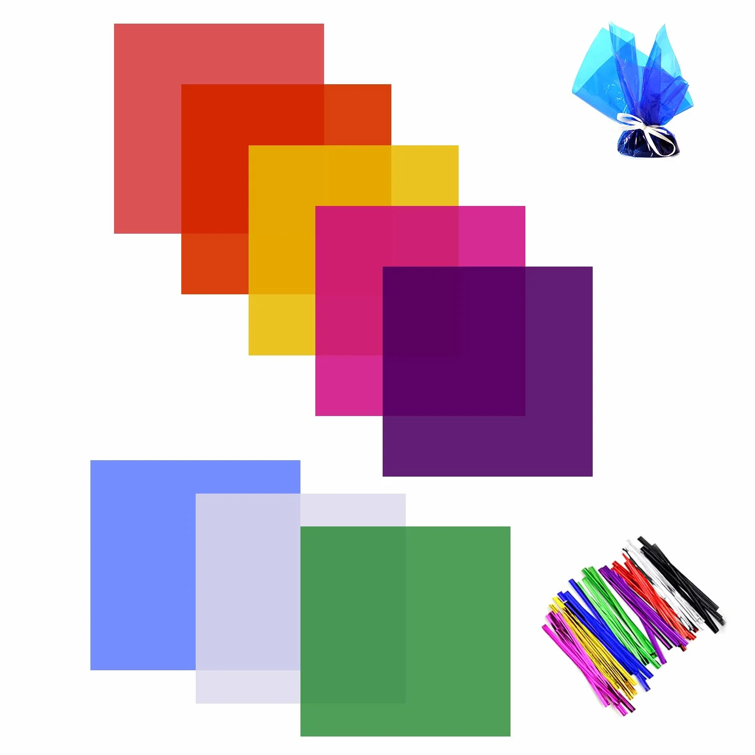160 fogli di carta colorata per caramelle, confezioni fai da te, carta da imballaggio alimentare, decorazione regalo, 5 colori seta, caramelle cellophane (8 colori)