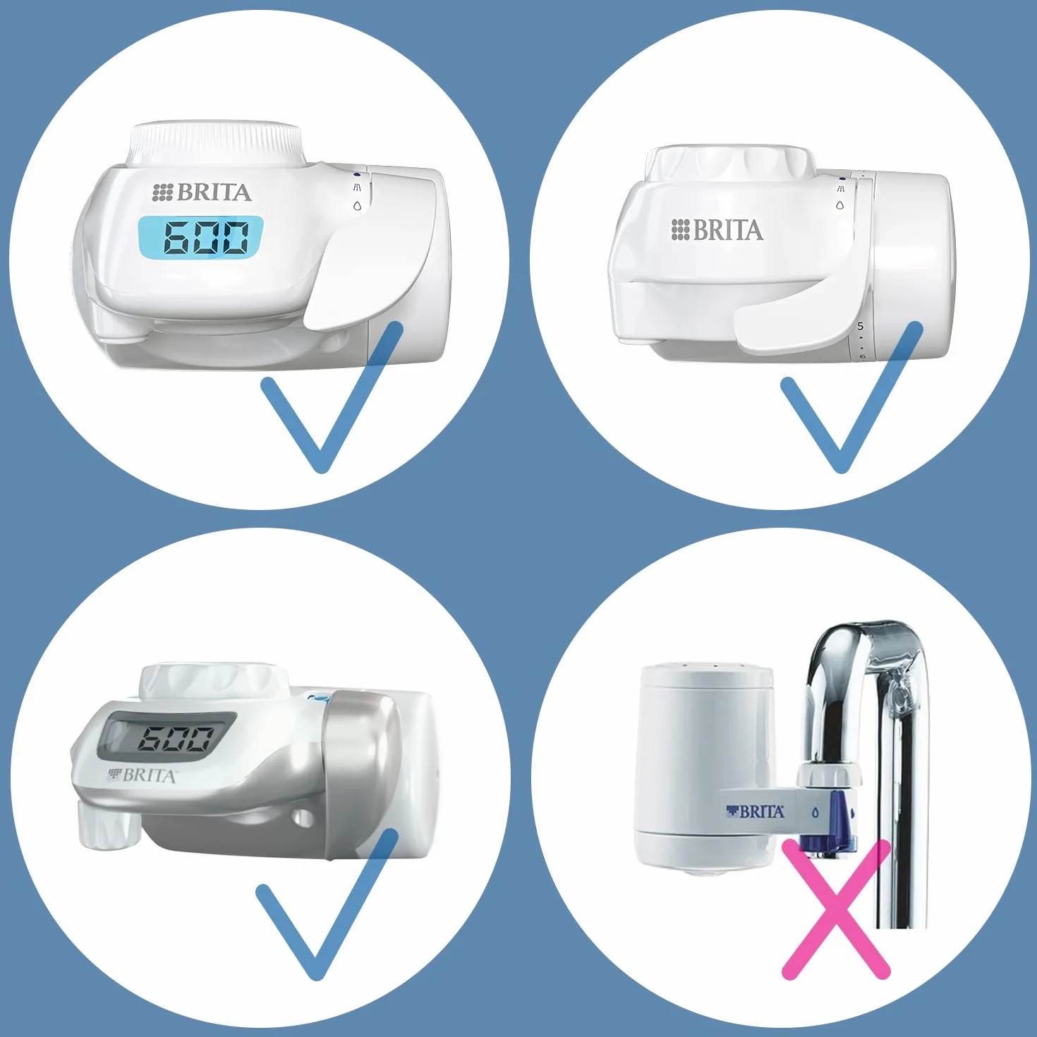BRITA ON TAP V-MF Filtro acqua rubinetto 600L Riduce cloro PFAS batteri microparticelle metalli