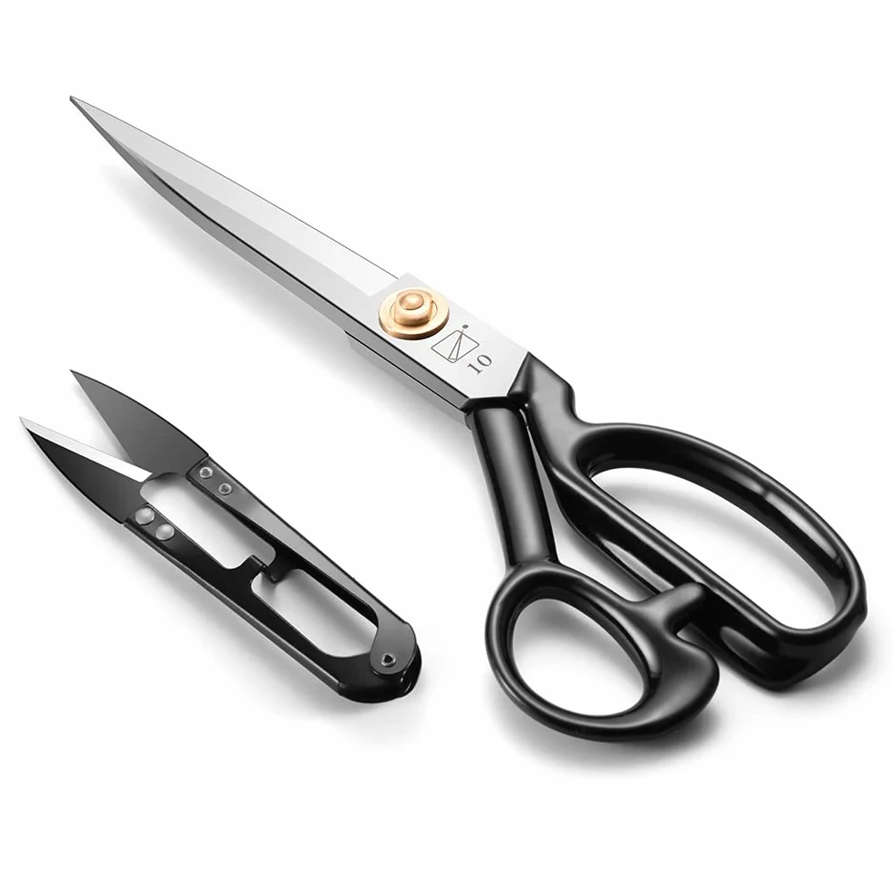 Forbici da Sarta da 25,4cm - Cesoie per Tappezzerie per Sarti per Tagliare Tessuti, Pelle, Materiale, Vestiti, Alterare, Cucire e Sartoria (Bianco)