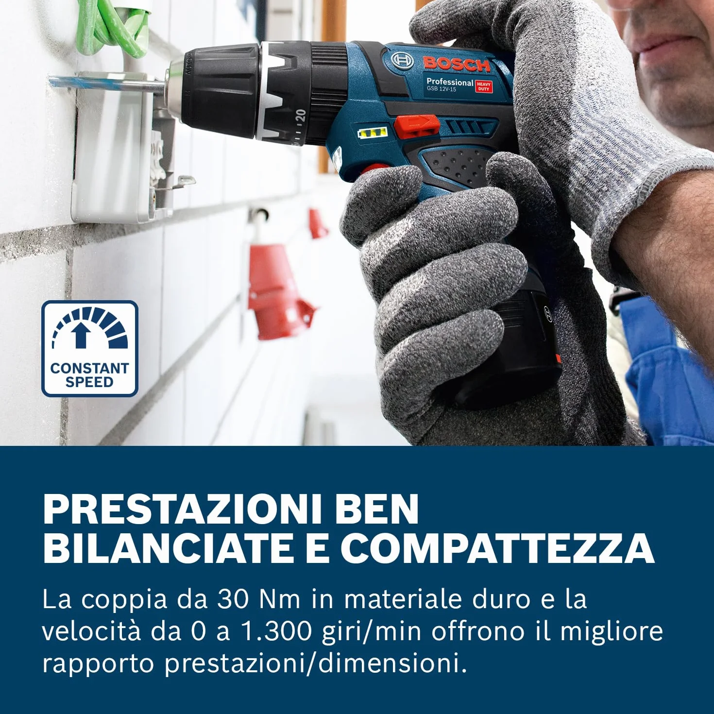 Bosch Professional Sistema 12V Trapano Avvitatore Con Percussione GSB 12V-15, Incl. Batteria 2x2.0 Ah + Caricabatterie, 2x Set Di Trapani, 1x Set Di Punte, In Borsa, Amazon Exclusive Set