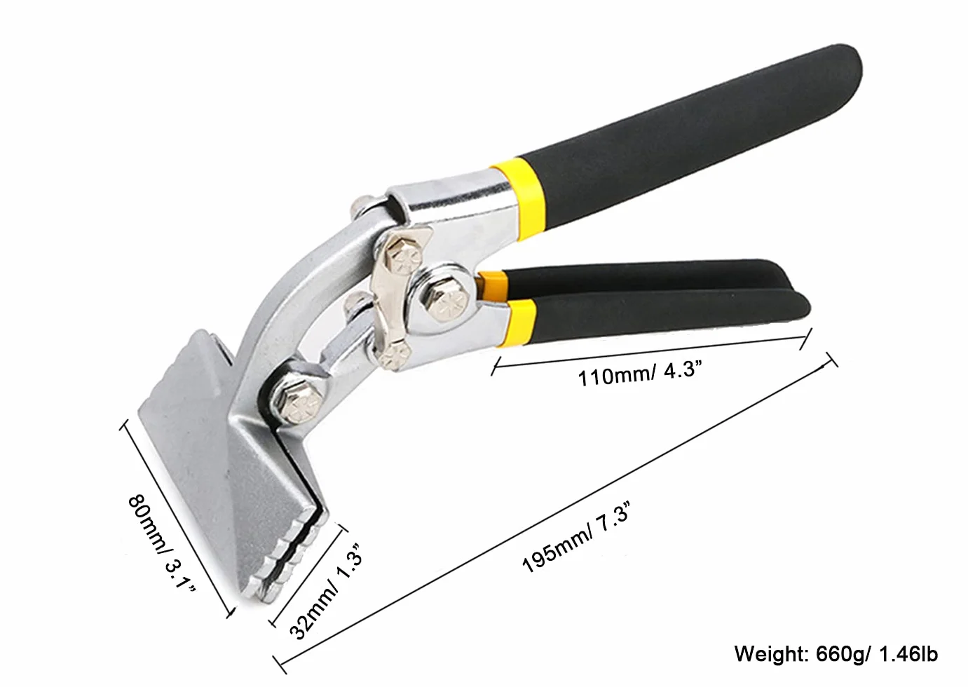 Chesoon Piegatrice per Lamiera, Pinza Piegaplacche Manuale Ergonomica per Metallo, Gomito da 80 mm, Studio Anti-trust e Permanente