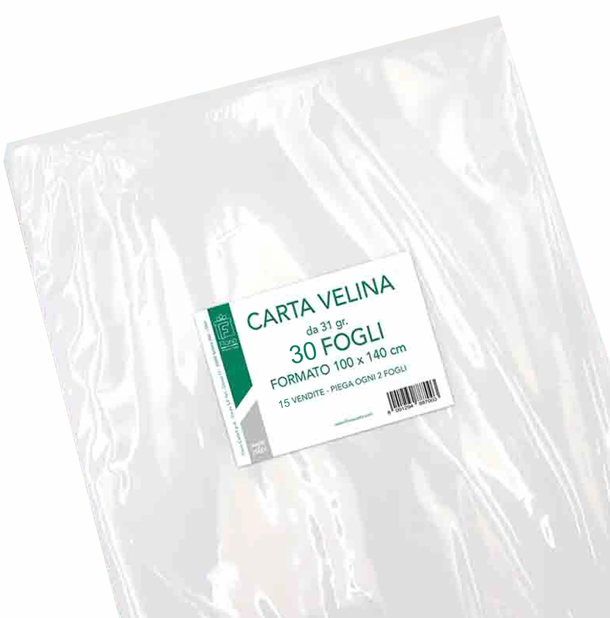 Florio Carta - Confezione da 30 Fogli di Carta Velina da 31 gr. Formato 100x140 cm | Colore Bianco | Multiuso | Ottima per Cartamodelli