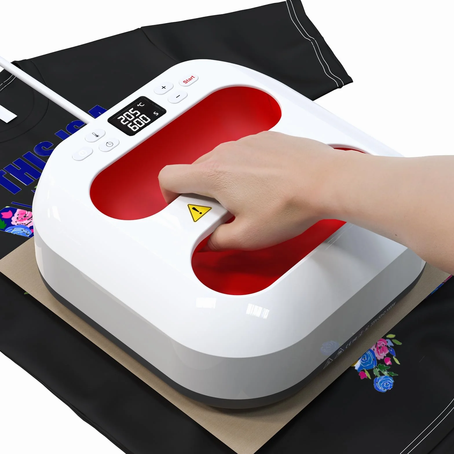 Pressa a Caldo per Magliette 22.8cmx22.8cm/9"x9" Portatile DIY Termopressa, Facile da Stirare&Riscaldamento Rapido Heat Press Machine per Vestiti, Borse T-Shirt Stampante Trasferimento Termico