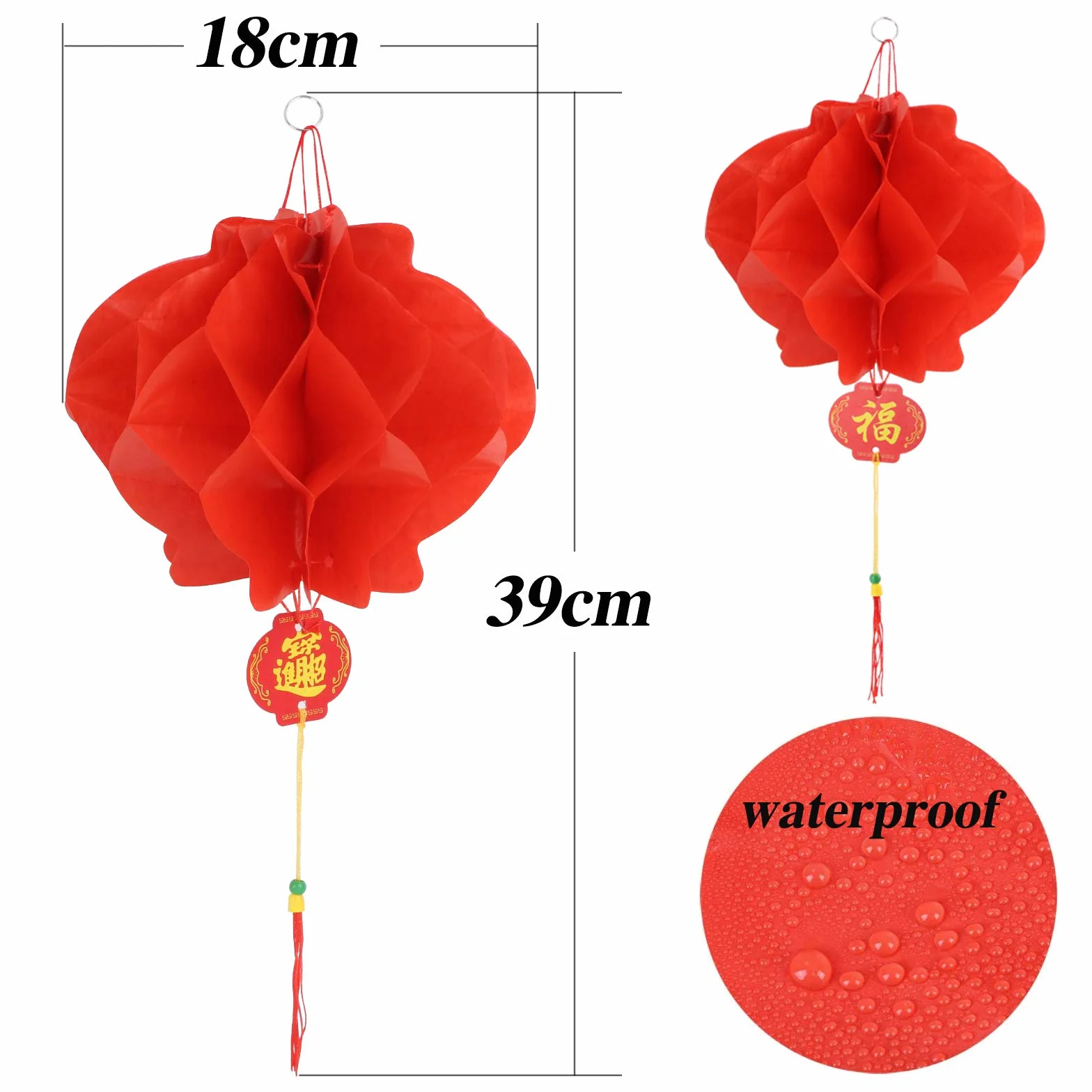 BHGT 20pz 18cm Lanterne Cinesi Rossi Decorazione Appese Festa Tema Cinese Compleanno Matrimonio Capodanno Celebrazione Casa