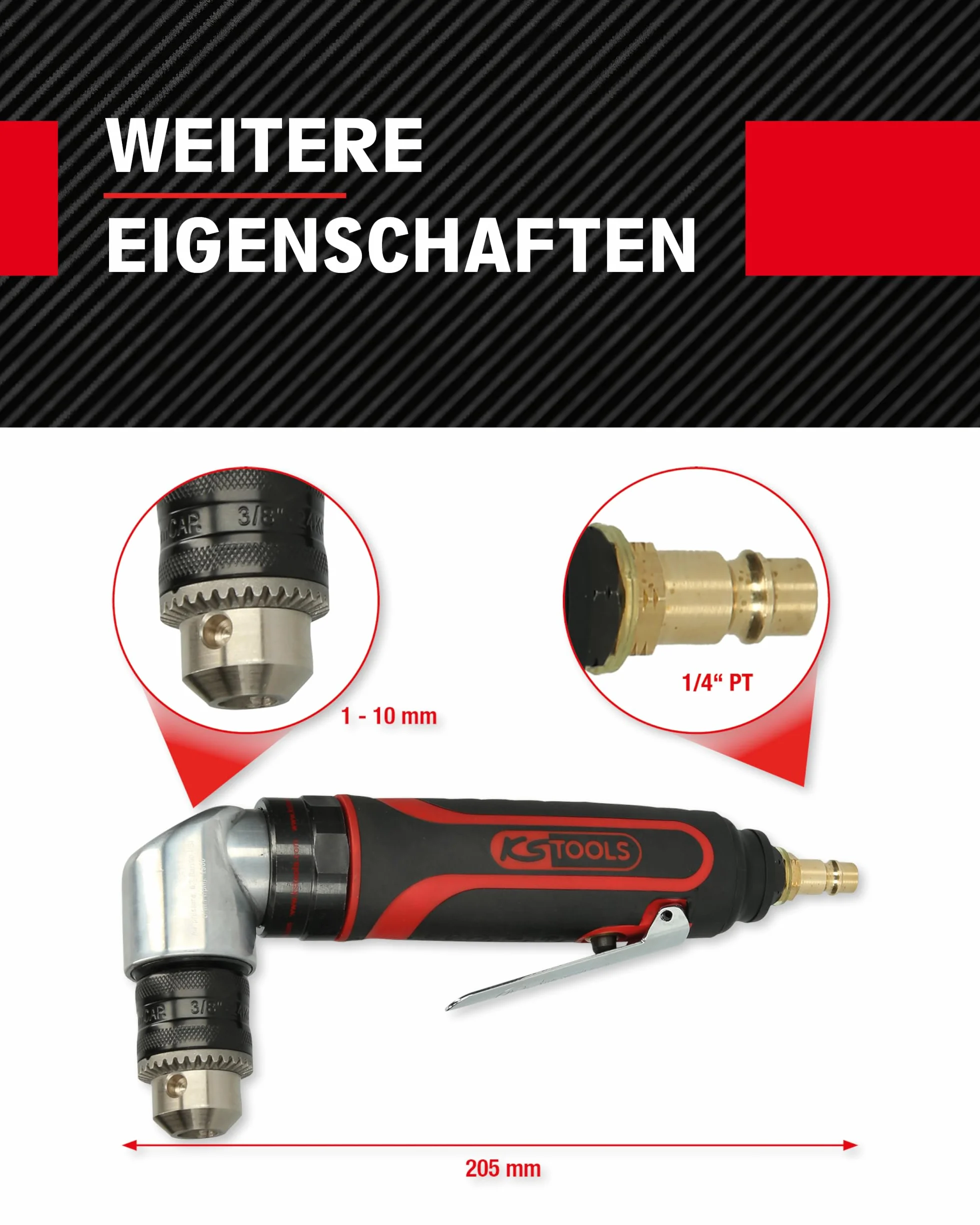 KS Tools 515.5465 Trapano angolare ad aria compressa 10 mm
