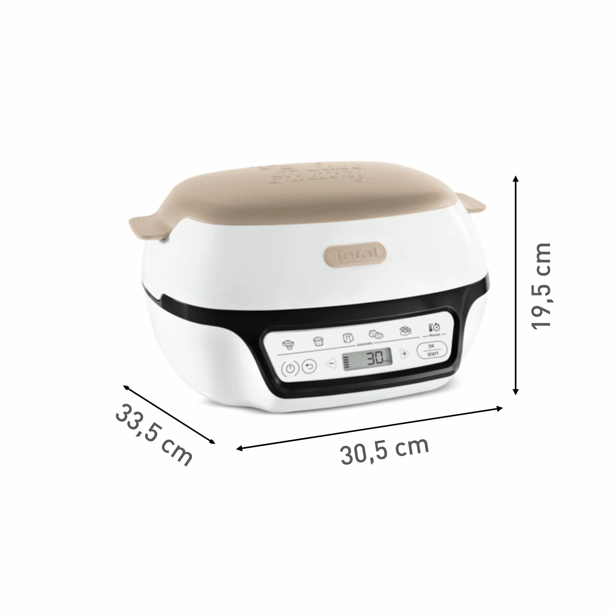 Tefal Macchina per torta intelligente, 5 programmi automatici, regolazione ideale della temperatura e del tempo, stampo in alluminio antiaderente, 6 stampi per muffin Creabake, Cake Factory KD804910