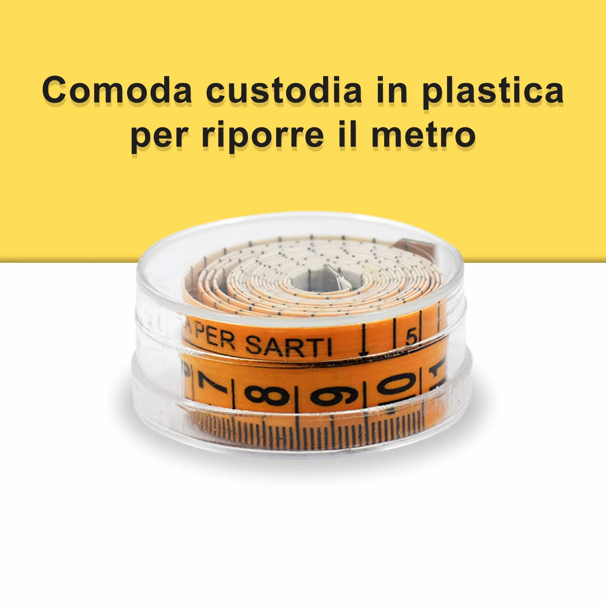 Metro da Sarto BENESSERE In Linea® Centimetro per misurazione corpo - Metro Sarta Morbido Arancio Con Pratica Custodia In Plastica - Metro a Nastro Professionale Avvolgibile Doppia Graduazione 1,5 Mt