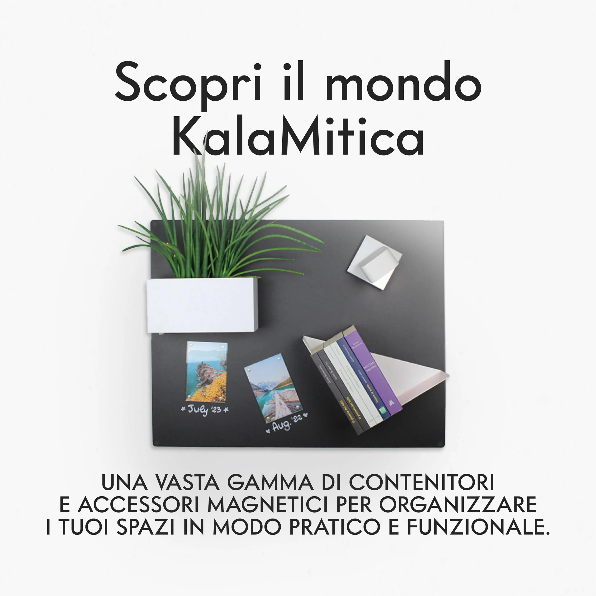 KalaMitica - Vaschetta Magnetica, Contenitore Magnetico Portaoggetti e Porta Vasi - Organizer per Penne e Pennarelli per Lavagna, Frigo, Scuola, Ufficio - 13,8 x 6,7 x 5,7 cm - Rosso