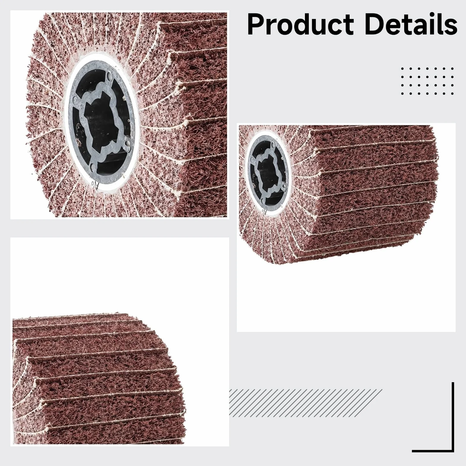 Set di levigatrici a tamburo da 2 pollici, ruote in nylon abrasivo in acciaio inossidabile, confezione da 2 accessori per utensili elettrici, carta vetrata marrone per lucidatura e molatura, struttura