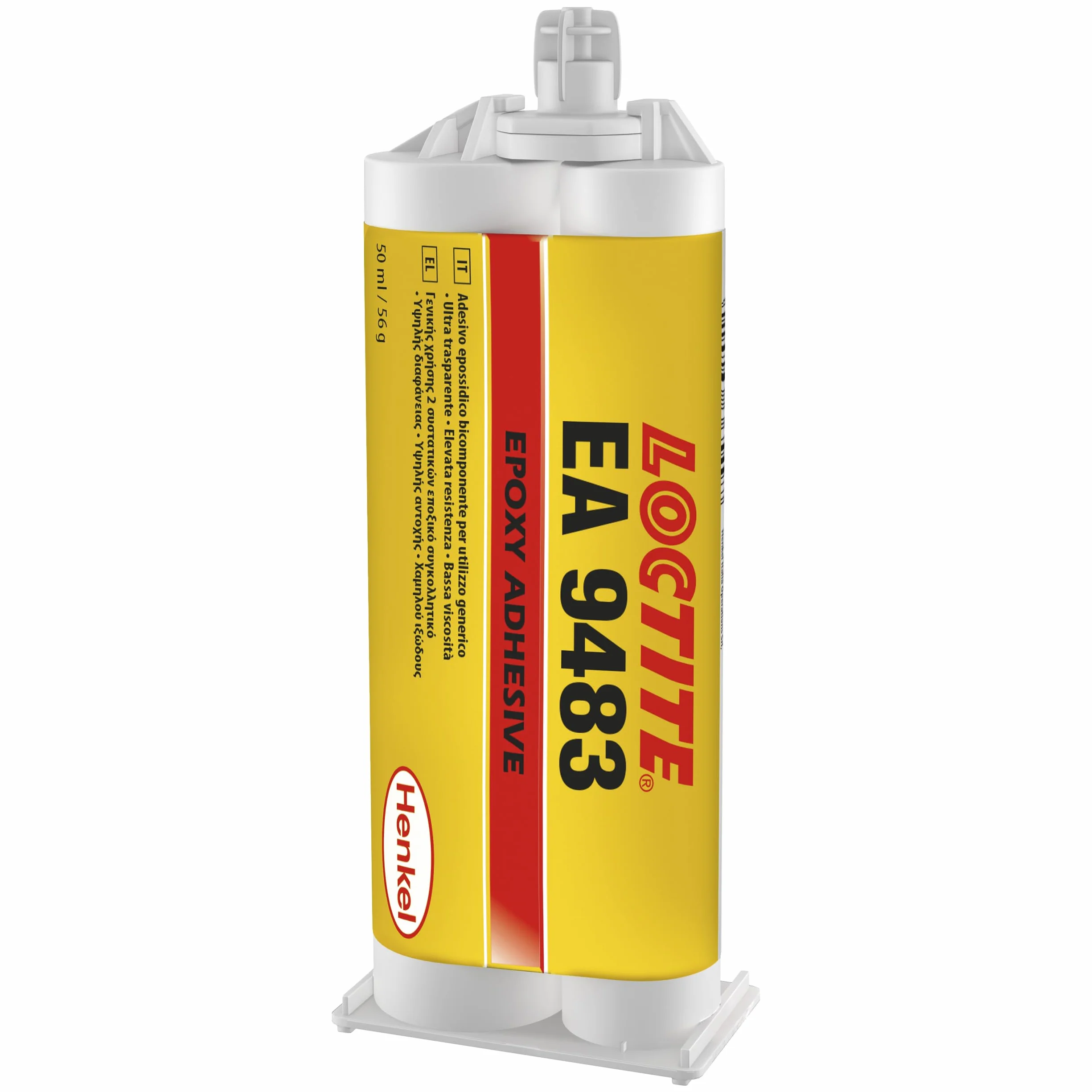 LOCTITE EA 9483, Adesivo epossidico bicomponente, Colla epossidica altamente resistente, Adesivo trasparente liquido, 1 cartuccia da 50ml