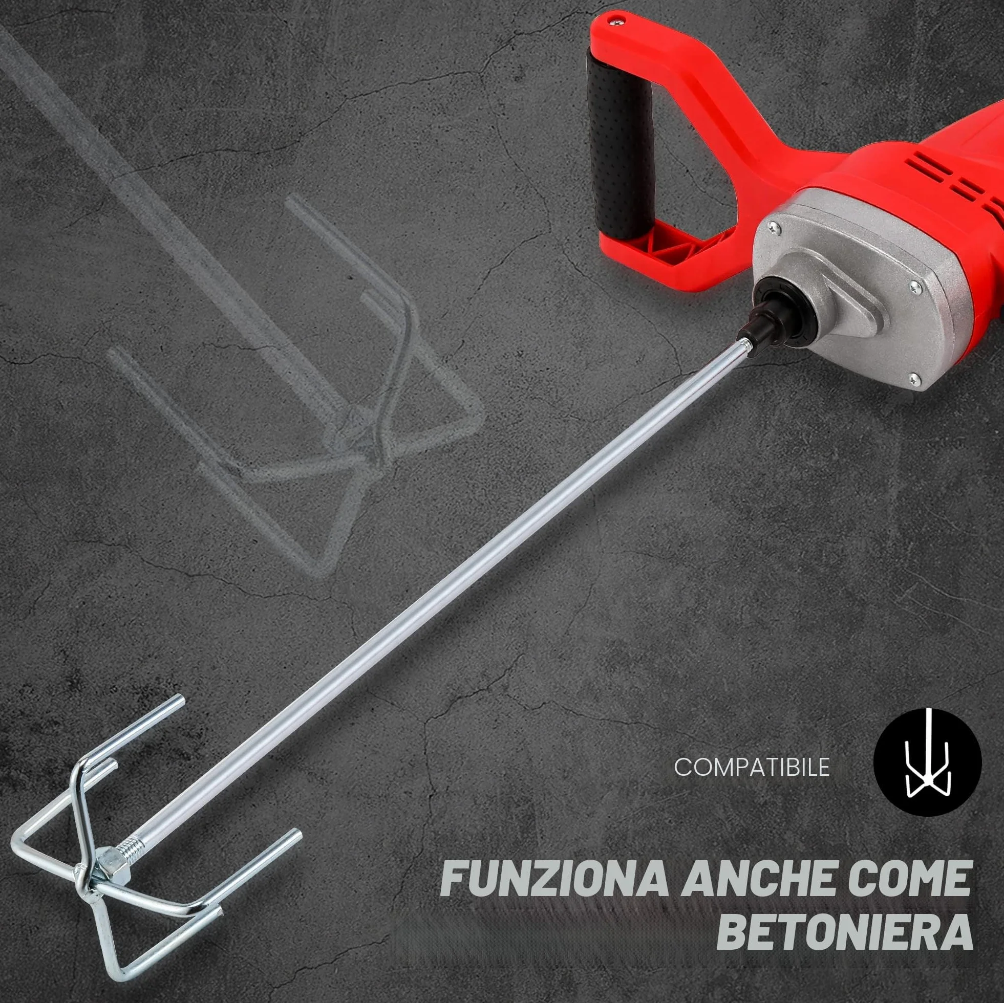 NEWTRY Frattazzatrice elettrica per malta da muratore, Cazzuola lisciante per intonaco portatile per rifiniture murali, con dischi di ricambio in carta vetrata spugnosa 220V CE