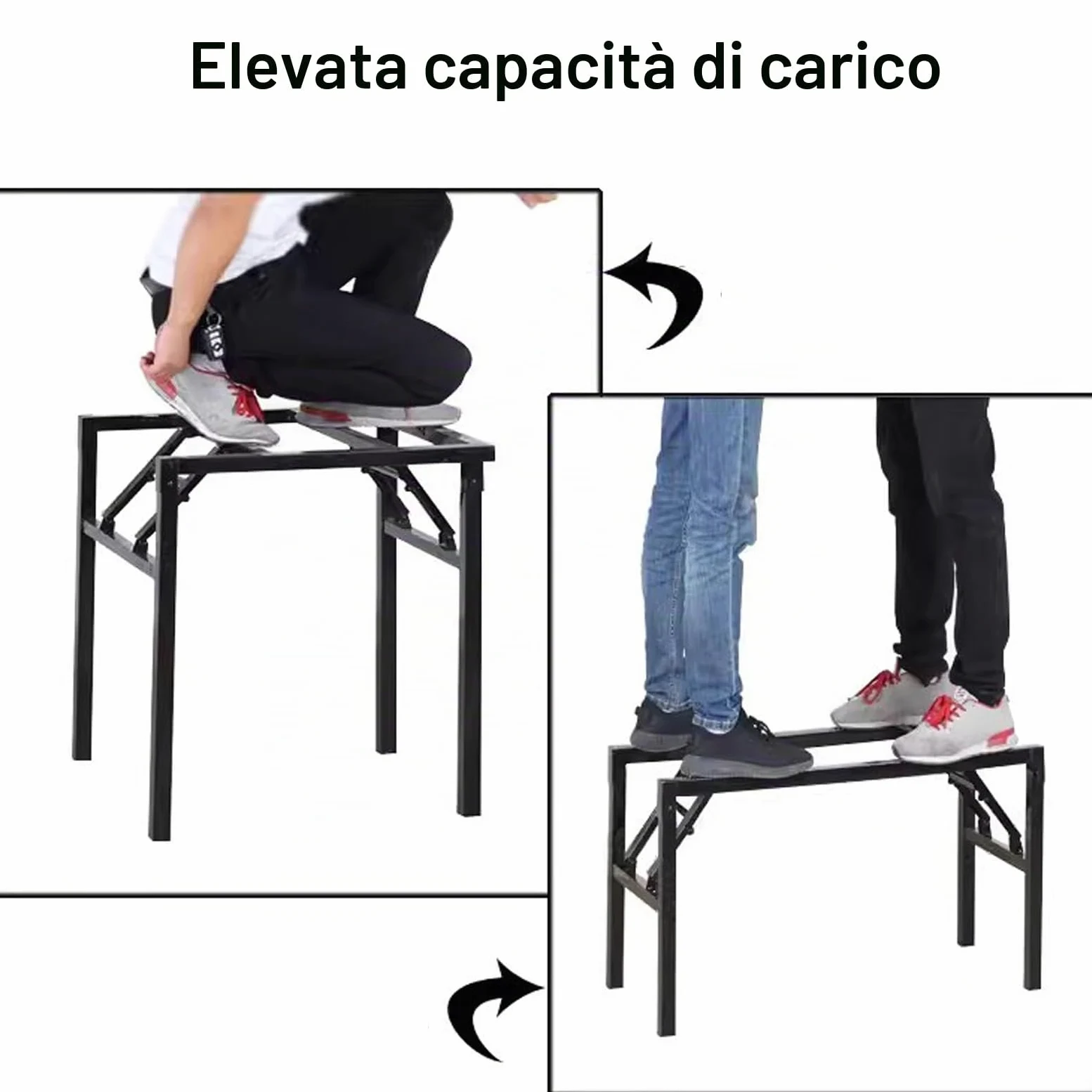 Piedi del TavoloSupporto per mobili Gambe per tavolo in ferro Telaio pieghevole multifunzionale, gambe a molla Gamba per tavolo pieghevole, con viti, per tavolo da pranzo fai da te Tavolino da caffè