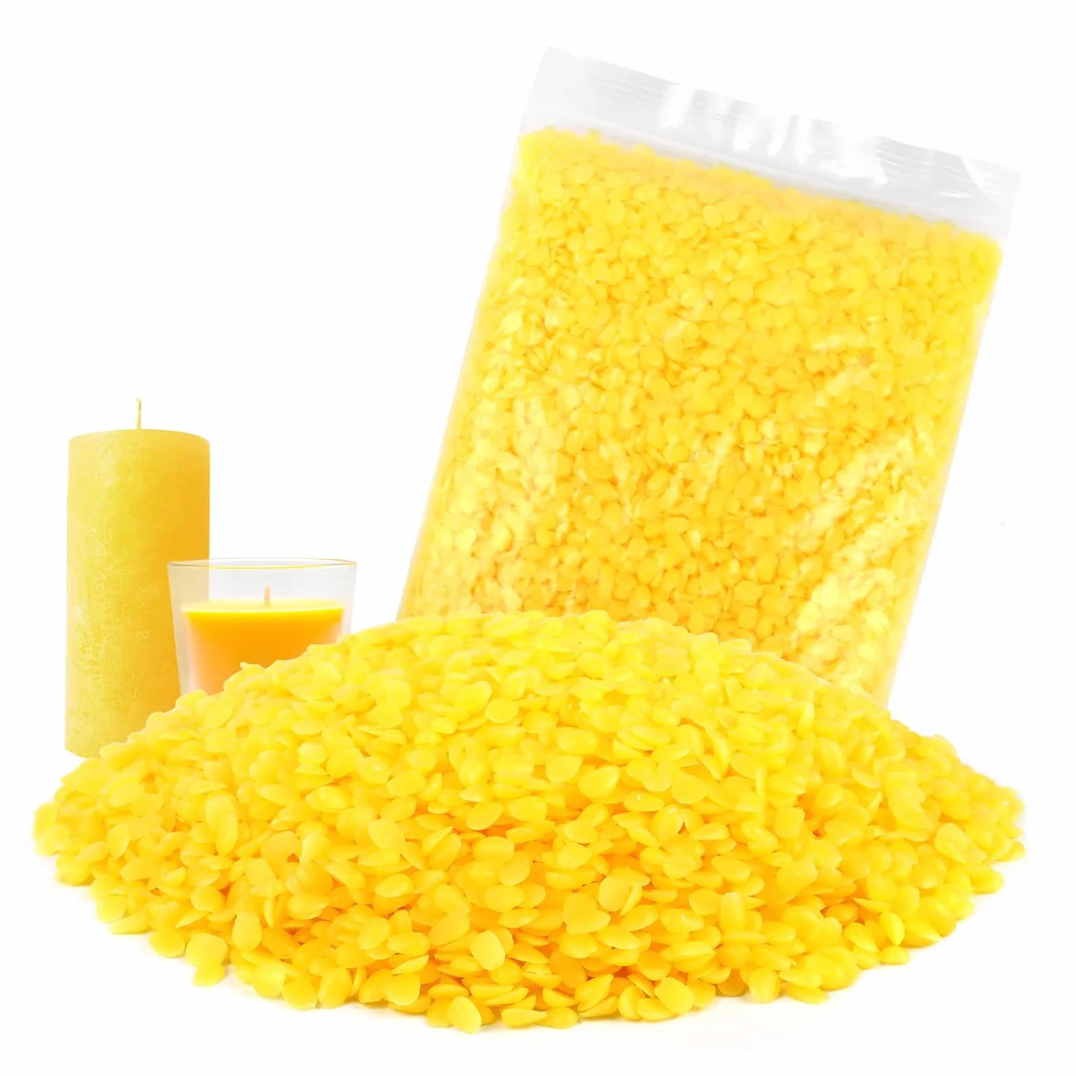 MXTIMWAN 250g Cera D'api Gialla,Premium Cera per Candele Fai da Te,Pellet Di Cera D'api,Pellet Di Cera Di Candela Per Candele,Saponi,Cosmetici,Salviette di Cera D'api,Cura Della Legno,Cura della Pelle