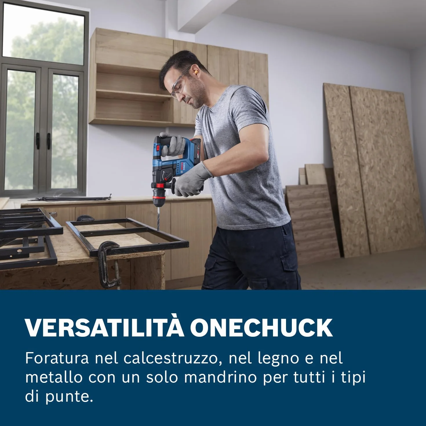 Bosch Professional 18V System Martello perforatore a batteria GBH 18V-18 X (ONECHUCK)