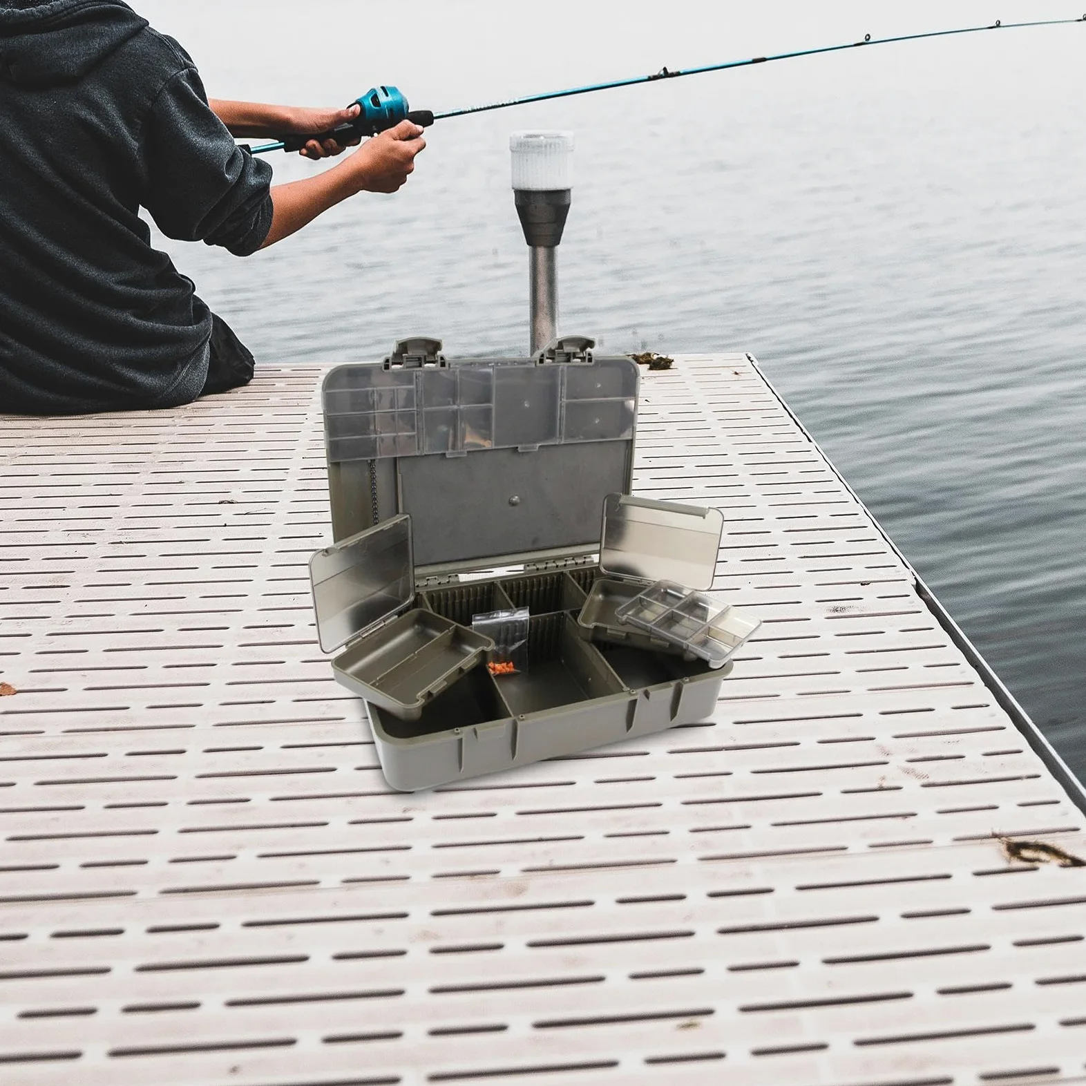 Scatola Porta Attrezzi da Pesca alla Carpa con Scomparti Multipli per Perline, Attrezzi E Ami