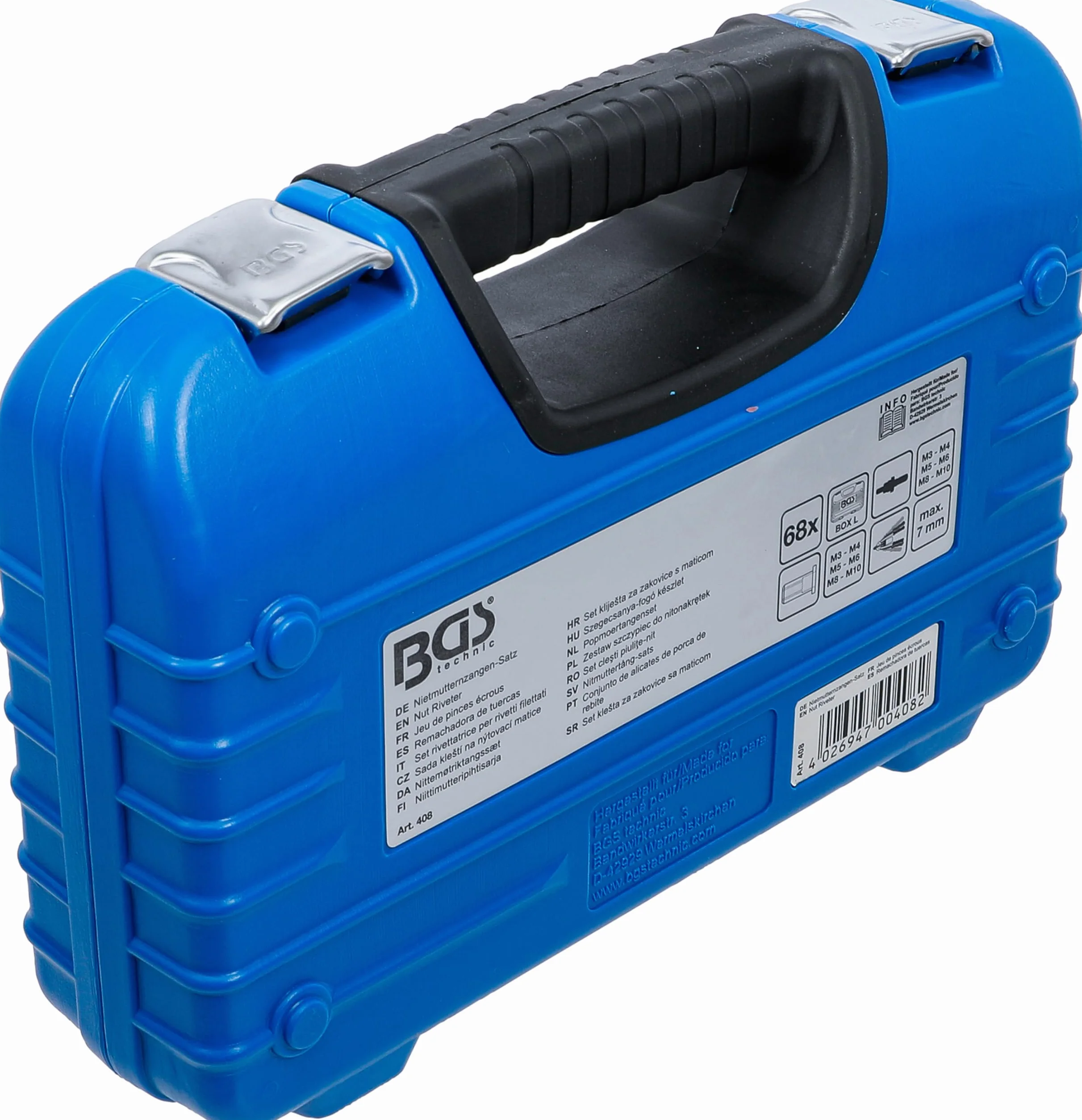 BGS 408 Zestaw rivettatrice do nakrętek M3-M10 68 szt.