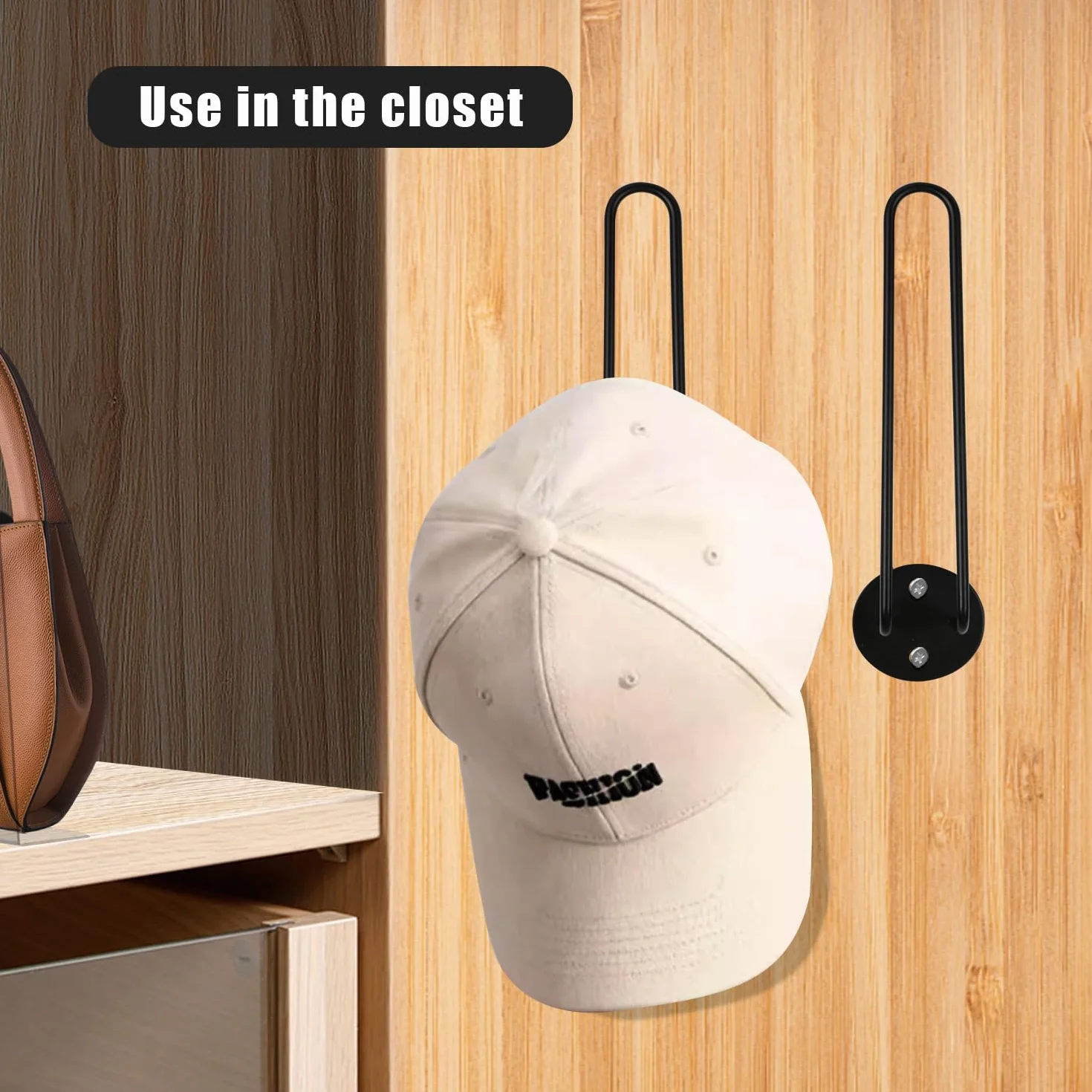 Porta Cappelli Parete 2 Pezzi Appendiabiti Rack Organizzatore Armadio Cappello Baseball Espositore