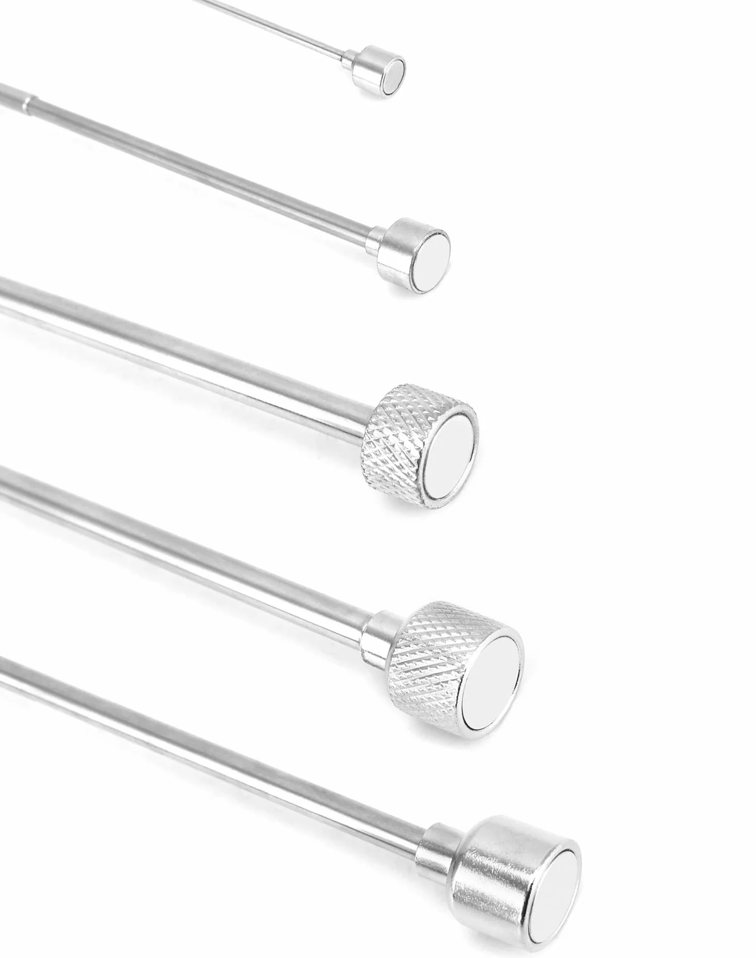 QWORK® 5 Pezzi Asta Telescopica Magnetica, Strumento di Raccolta Magnetico Estensibile, Acciaio Inossidabile, 1.5LB 3LB 10LB 15LB 20LB