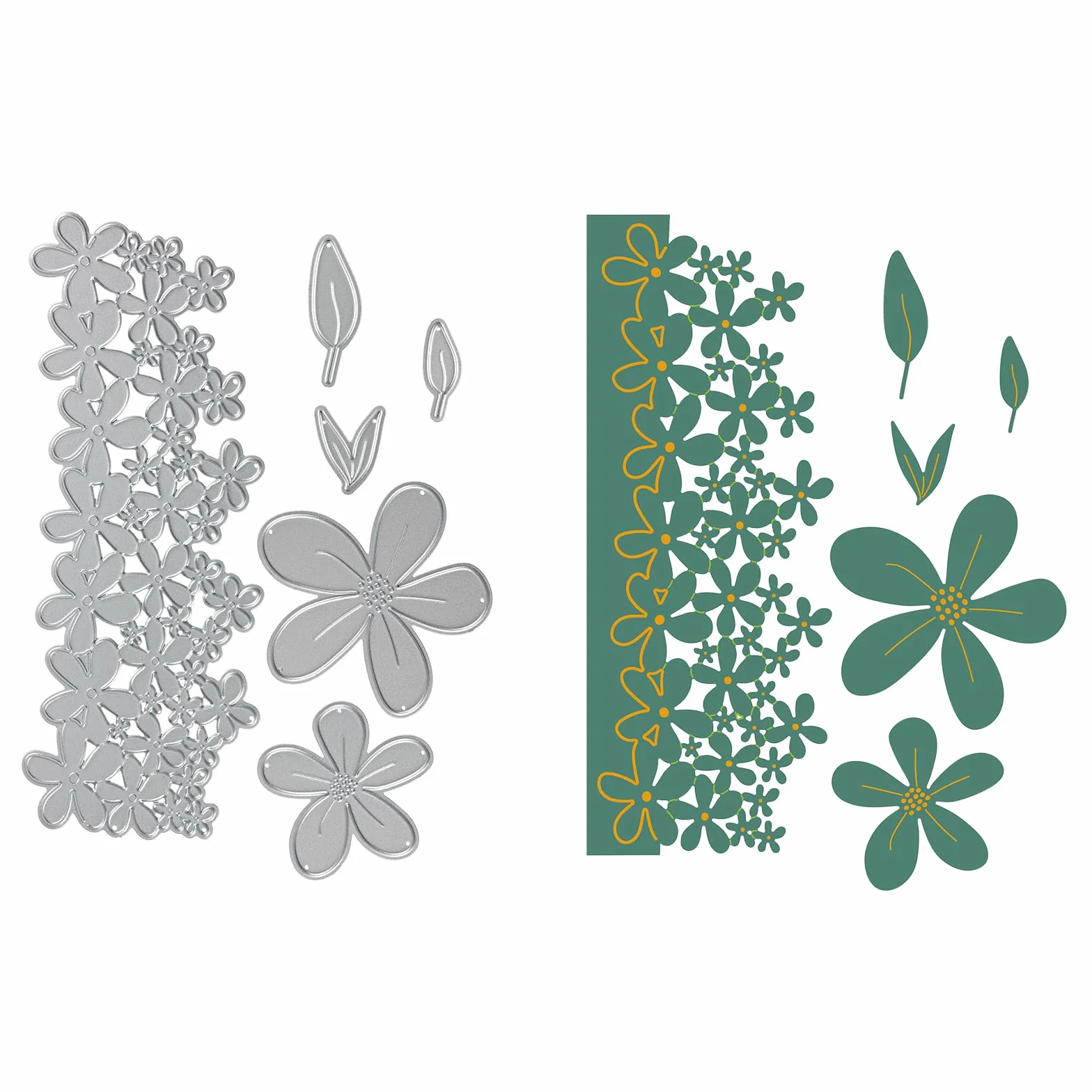 Vaessen Creative Set di Fustelle da Taglio e Embossing – Fiori (Bloom) – 6 Cutting Dies – per Biglietti, Scrapbooking, Lavoretti Creativi e DIY – con le Macchine da Taglio ed Embossing