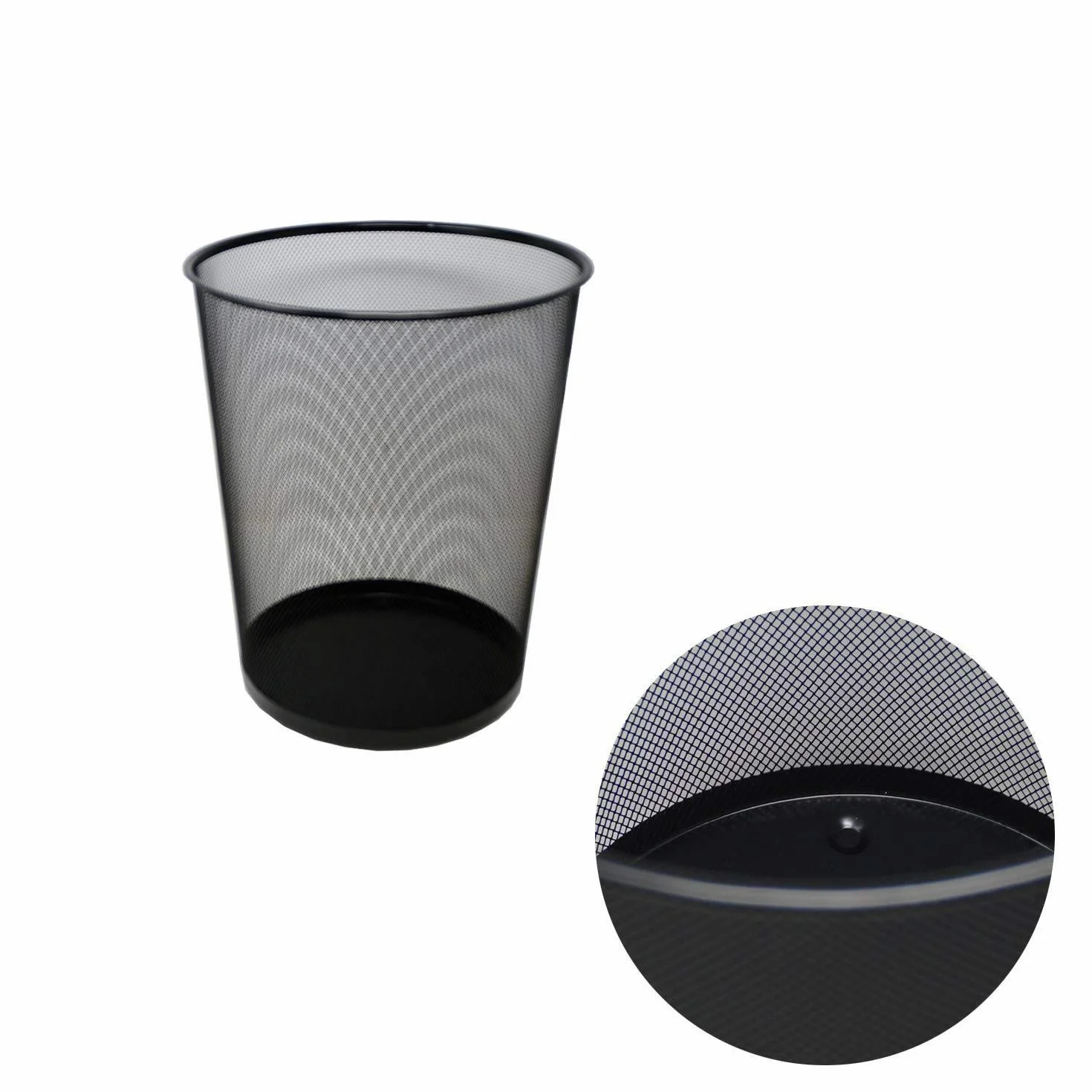 Druline Gettacarte Metallo Pattumiera Ufficio 19 Lt. Ø 29,5 Altezza cm 35 Cm - nero, 1x