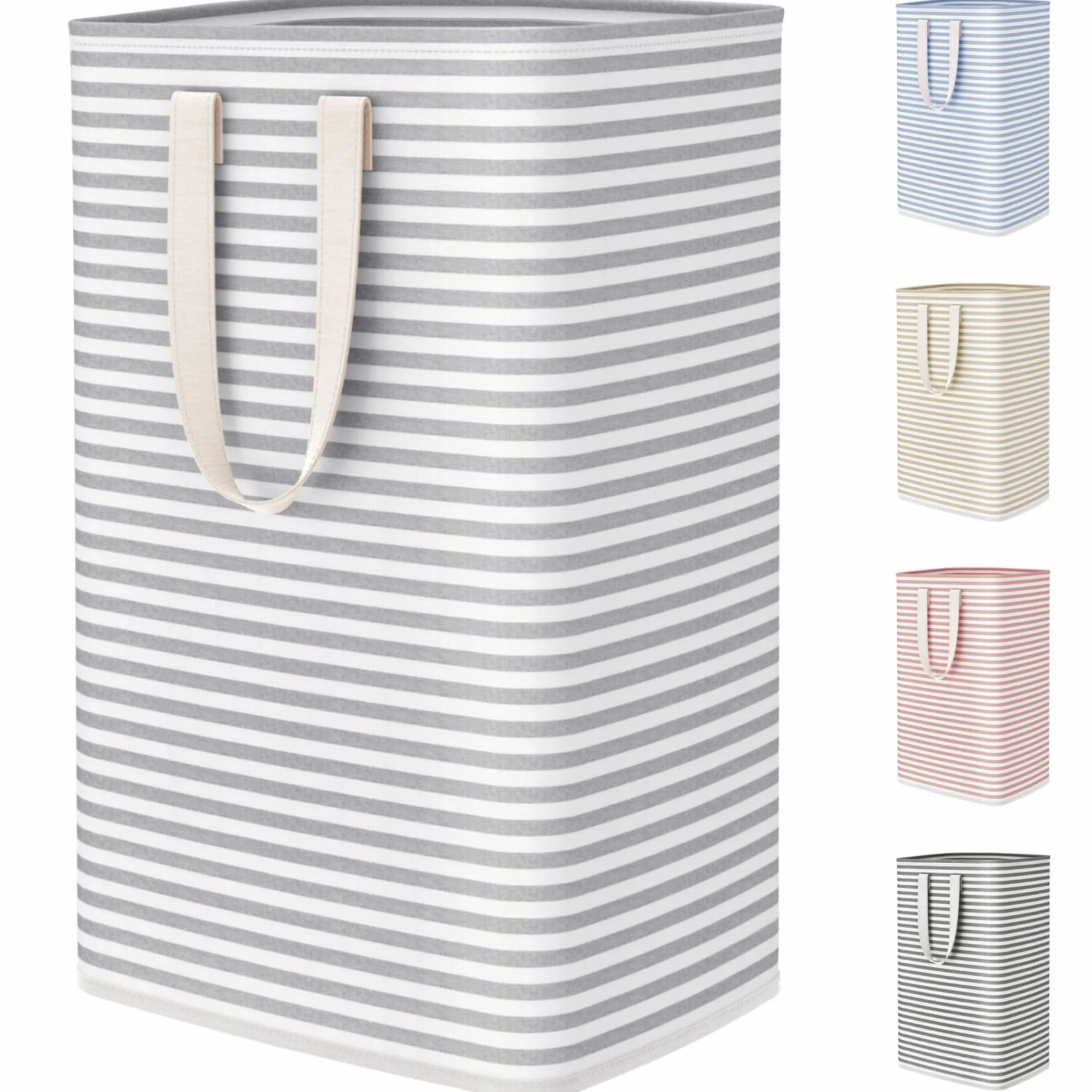 Lifewit Cesto Portabiancheria, Cesta Portabiancheria Pieghevole, Portabiancheria Sporca con Manici Allungati, Laundry Basket per Camera da Letto, Bagno e Lavanderia75L, Grigio