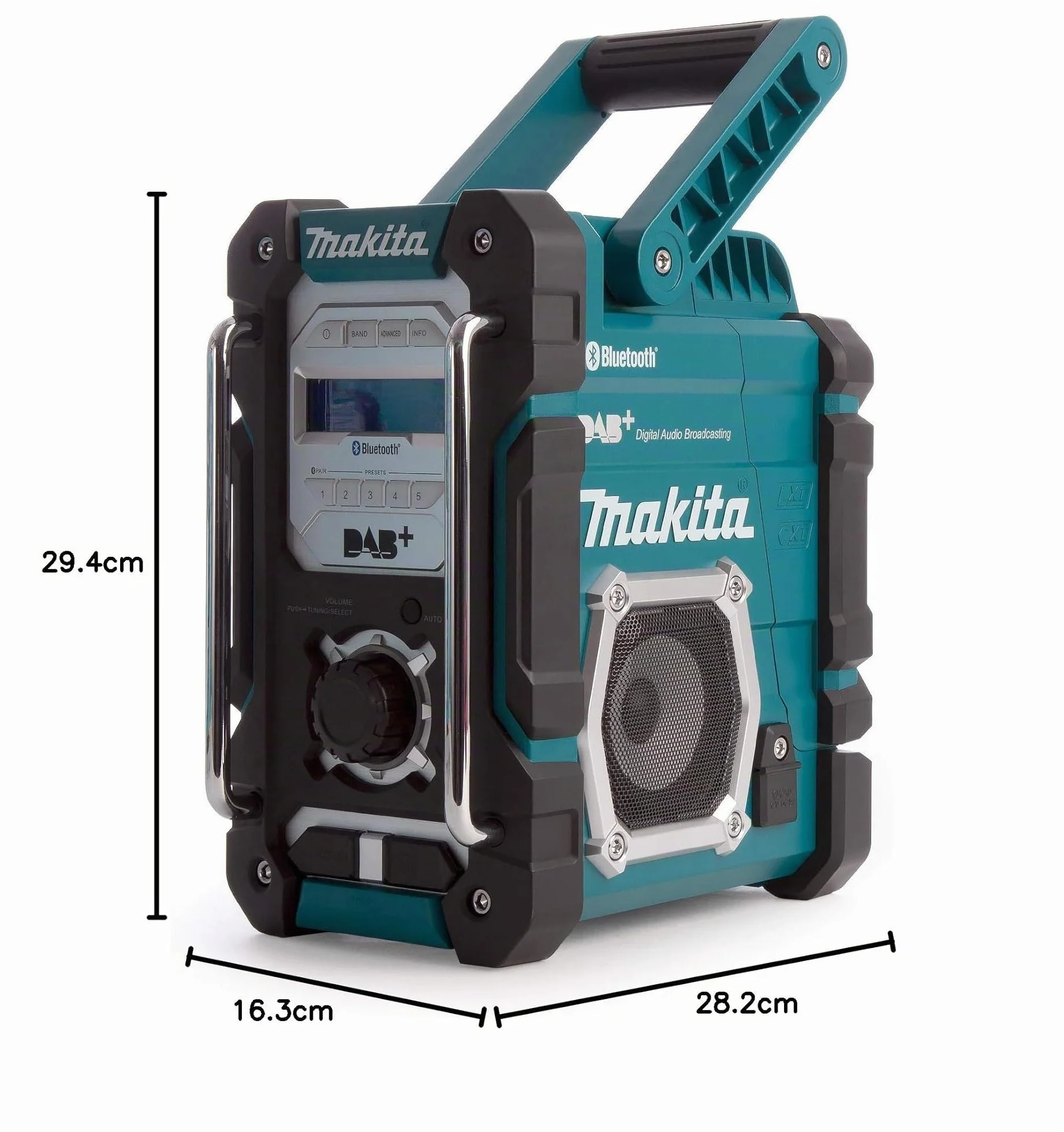 Makita DMR112 Radio da cantiere DAB/DAB+, agli ioni di litio, con Bluetooth, batterie e caricabatterie non inclusi