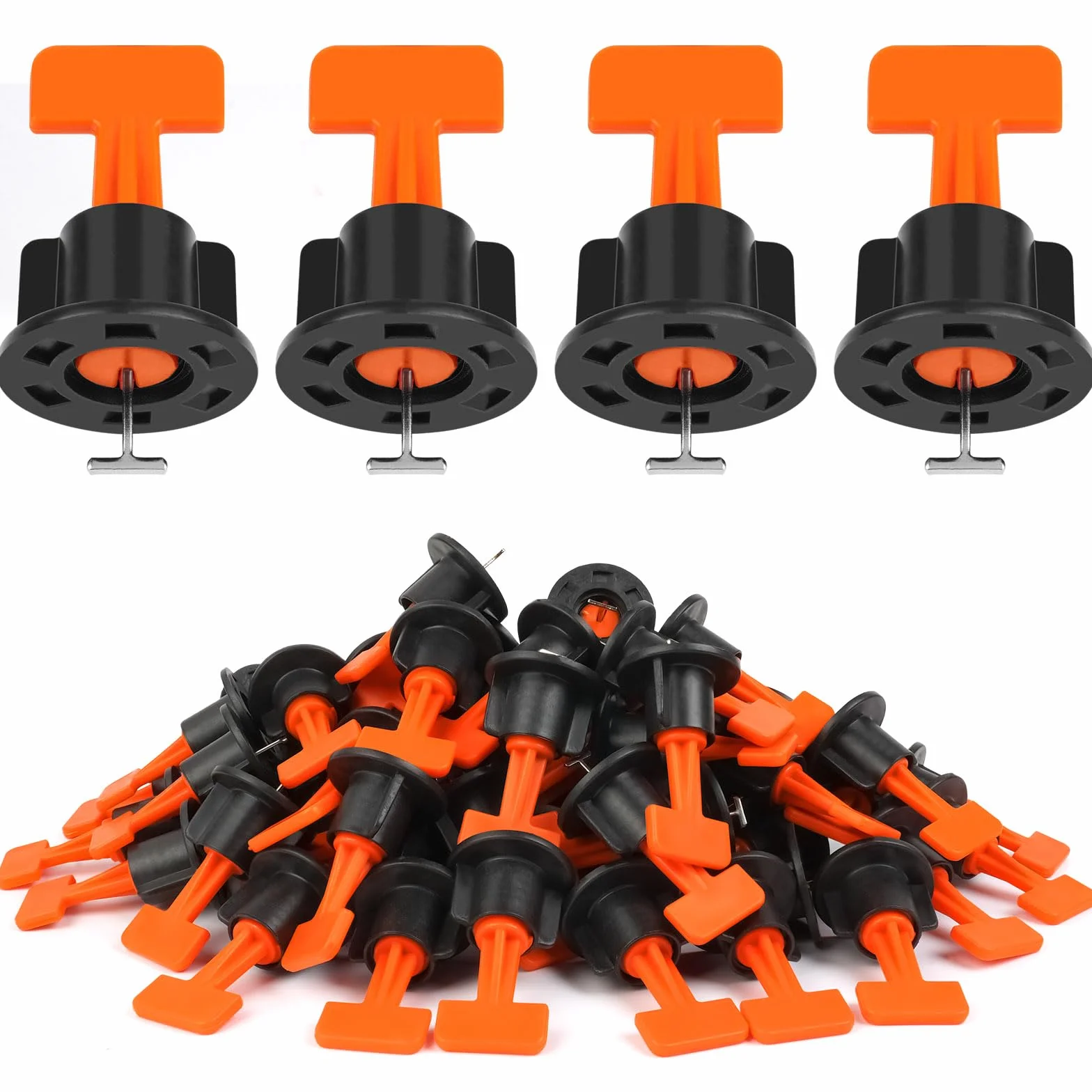 Flintronic Livellatore per Piastrelle Sistema, 80 Pezzi Sistema Di Cunei Per Piastrelle, Riutilizzabile Livellatori Cunei, con 2 Chiave Inglese, per Costruire, Muri, Pavimenti, La Posa di Piastrelle