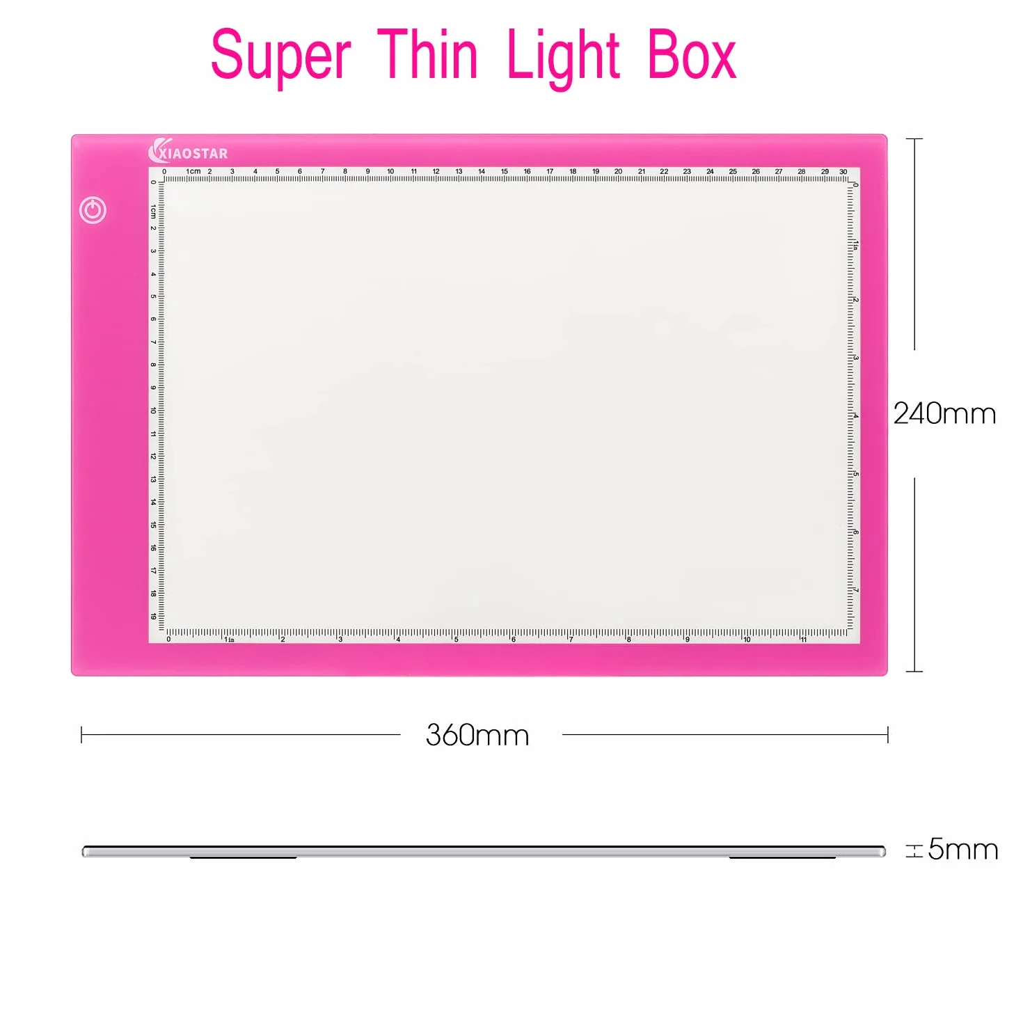 XIAOSTAR A4 LED Tavoletta Luminosa Copia Board Super Sottile Light Box Disegno Pad Tavolo Tracciante Cavo Type-c interfaccia Luminosità Regolabile per Artisti .(rosso)