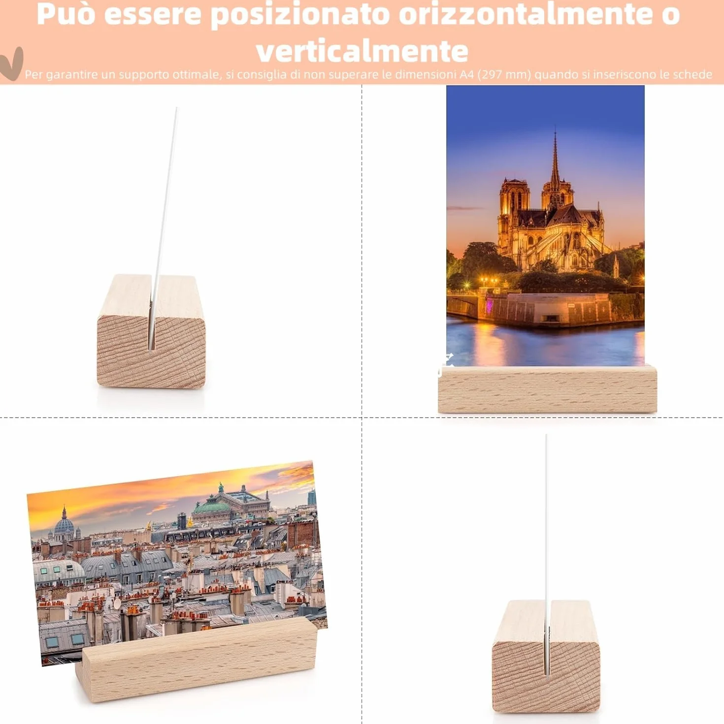 Voarge 20 Pezzi Supporto per Carte da Tavolo in Legno, Supporto per Numero di Tavolo, Supporto per Segnaposto, Targa con Nome, Supporto per Foto, Decorazione per Matrimonio