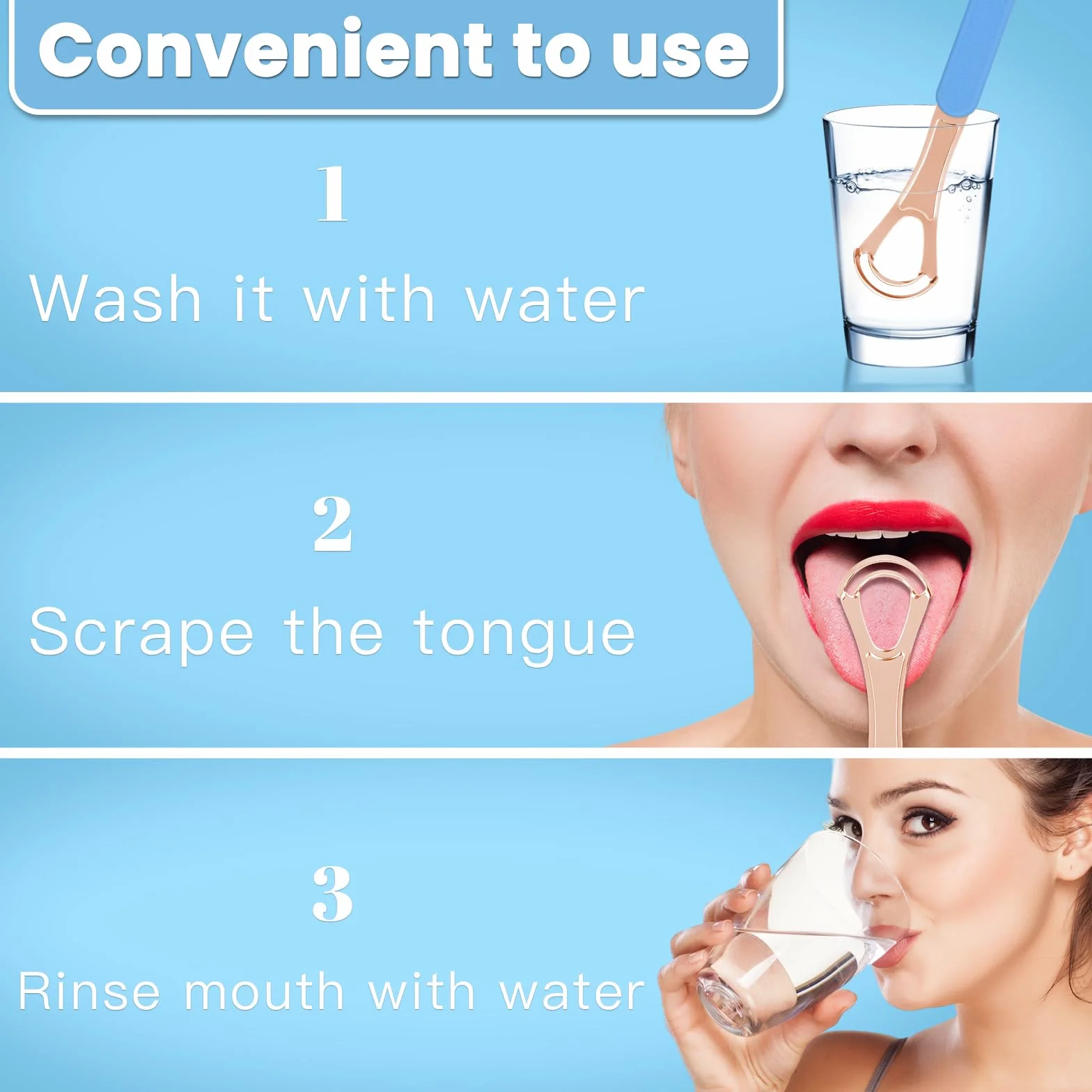 Zivacate 2 Pezzi Raschietto Lingua, Raschia Lingua in acciaio inox, Spazzola per Lingua, Pulizia Lingua Tongue Scraper per Lingua, Trattamento per l'alitosi per Adulti e Bambini