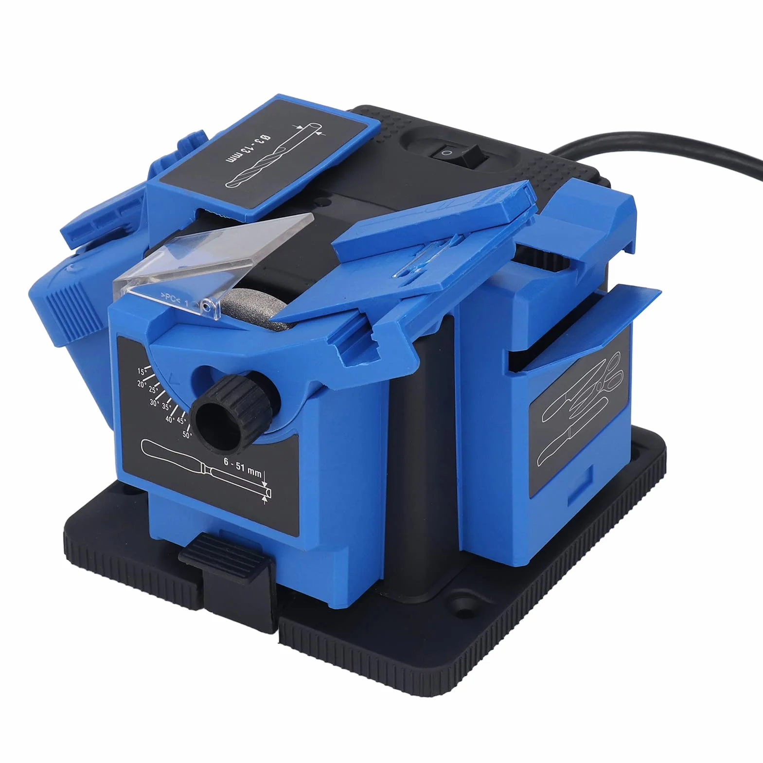 Affilatrice per Punte Trapano, Affilatrice multi-attività 65W Macchina per Affilare Taglierine Elettriche Ad Alta Resistenza 15 a 50 per Molatura, Utensili Rotanti