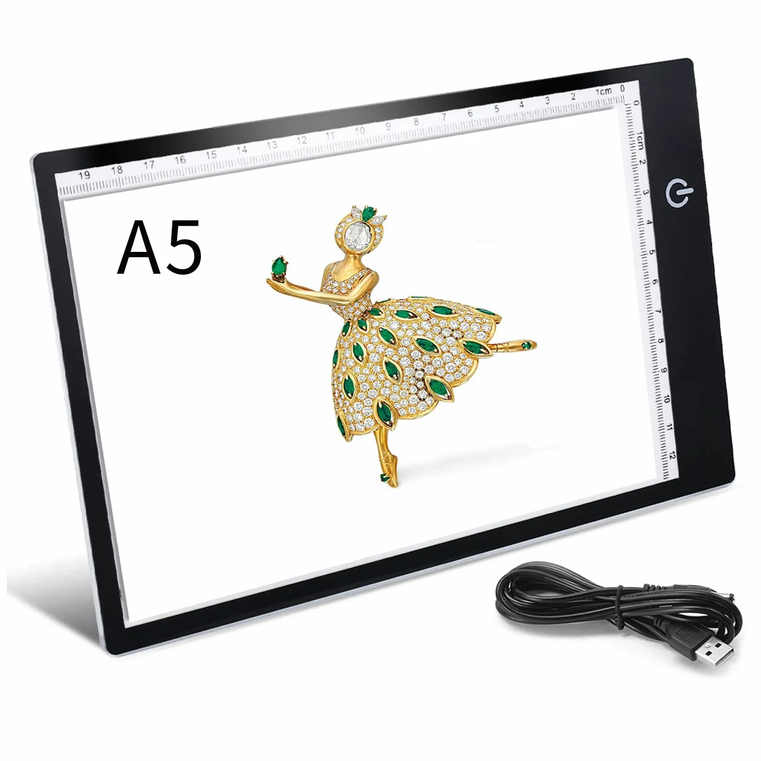 A5 LED Light Table Pad Light Pad LED Drawing Pad Luminosità regolabile Light Box Copy Board con cavo USB per artisti che disegnano Animazione Tappetino luminoso per pittura con diamanti