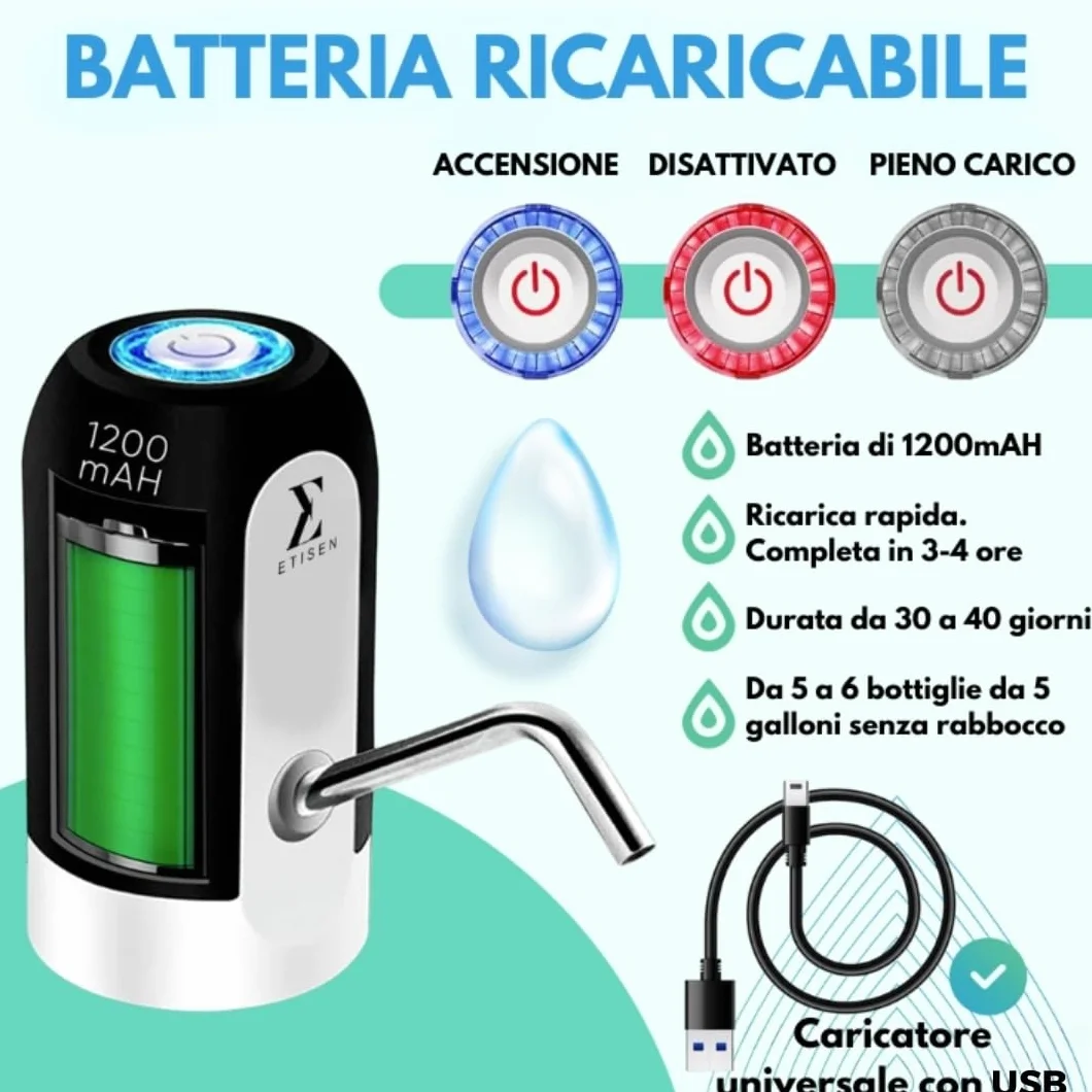 Dispenser di acqua elettrico per caraffe fredda pompa dosatrice 5,7L 10L 11,3L 15L 18,9L