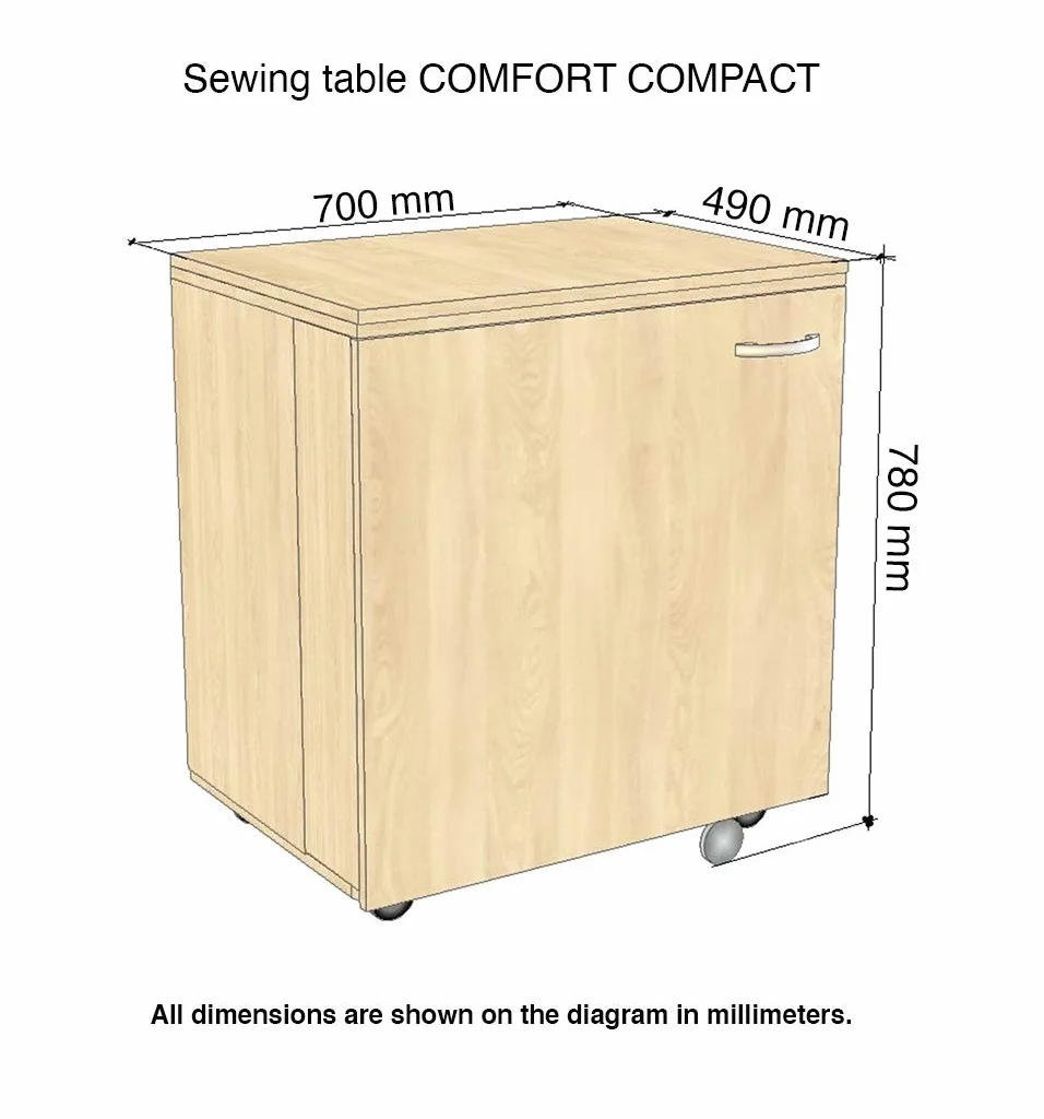 Comfort Compact | Mobiletto per Macchina da Cucire | Armadi da Сucito | (Beech Ellmau)