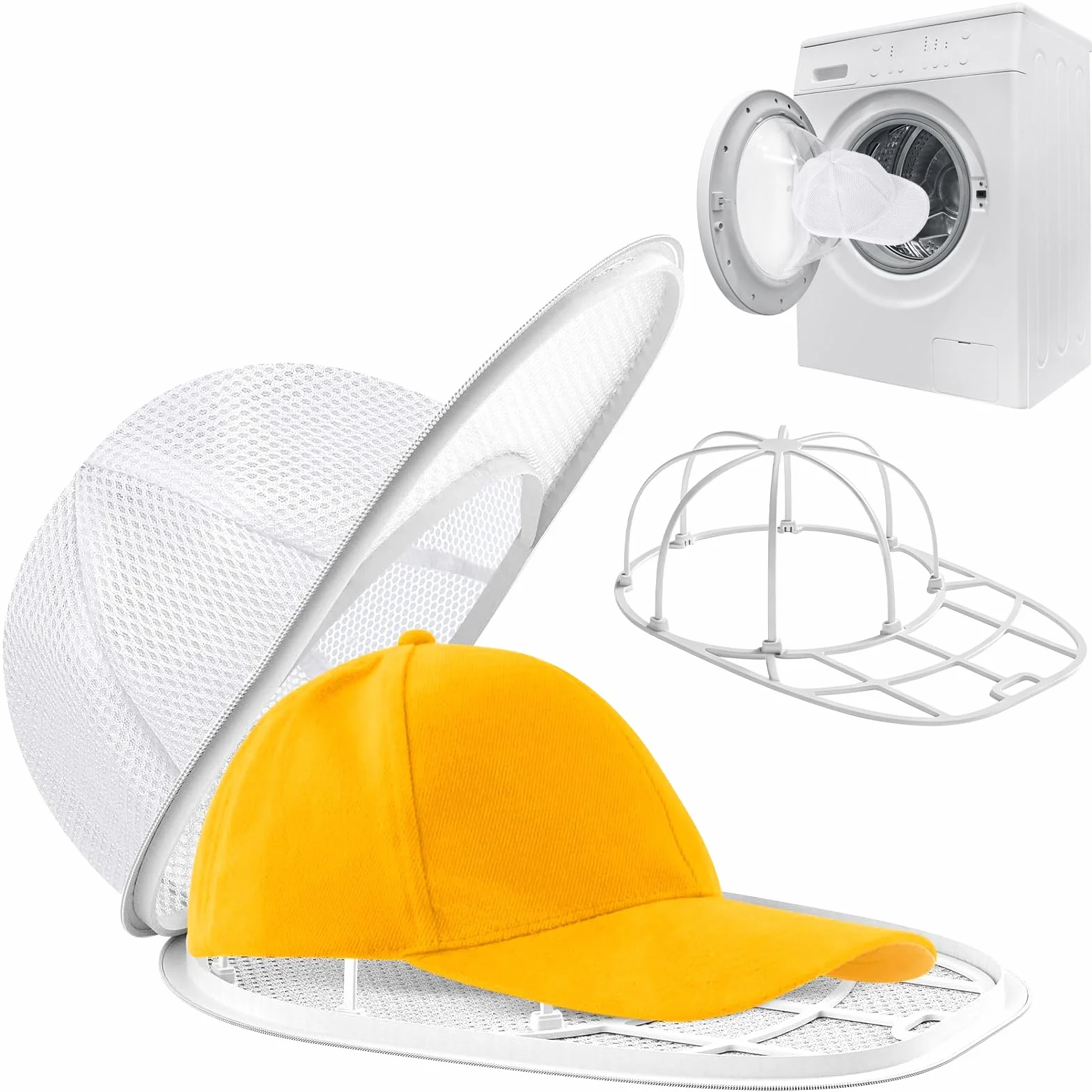 Lavaggio Cappello da Baseball Sacchetti Lavatrice Porta Cappelli Rondella Pulitore Supporto Forma Protettore