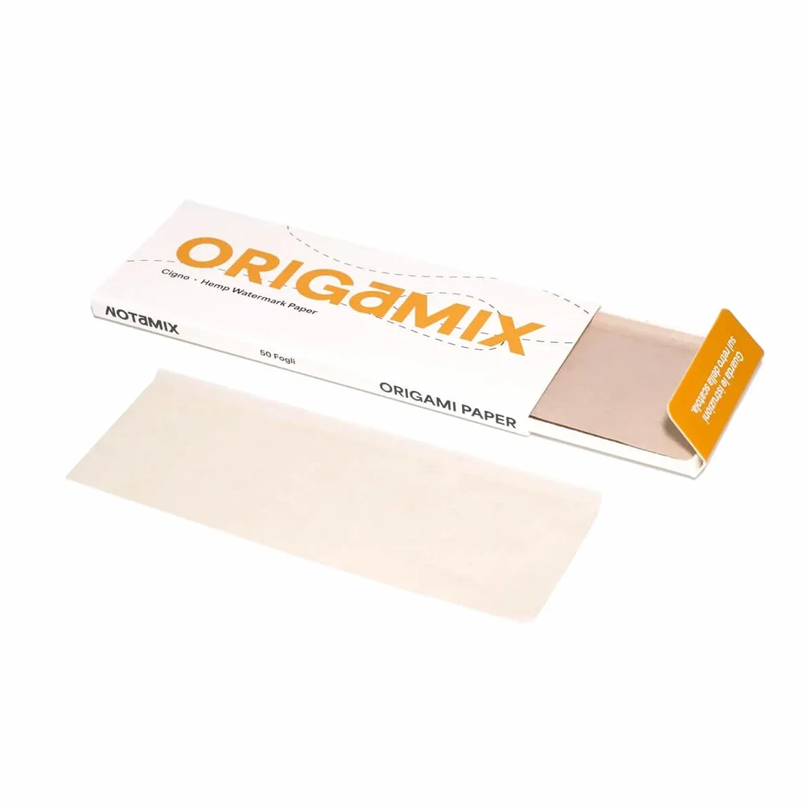 Mister Canapa, Carta da Origami di Canapa, Modello Cigno, Colore Arancione, 250 Fogli 4,4 x 10,8 cm