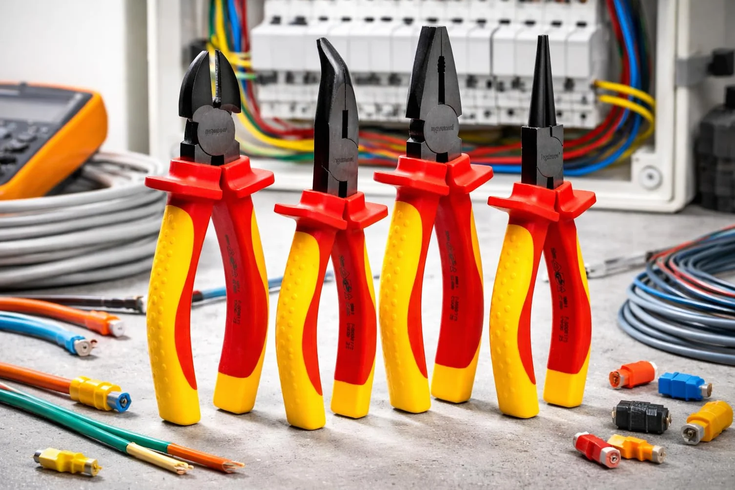 Set INGDAUM VDE 4 pinze 6" 160 mm 1000 V isolato tronchese laterale becchi mezzotondi curvi becchi tondi universale