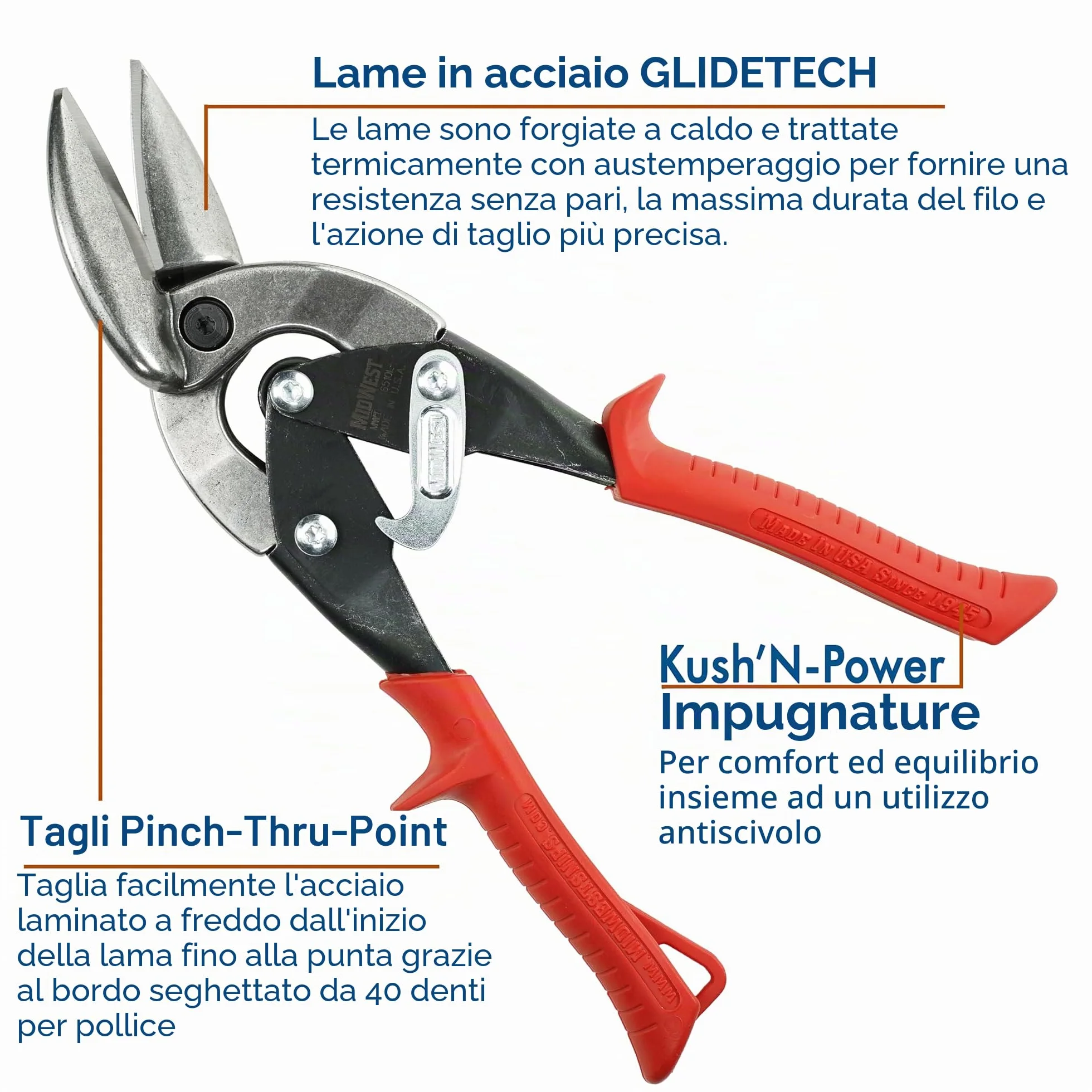 Midwest Tool, taglio dritto e posate mwt-6510s offset Aviation Snip, MWT-6510C.