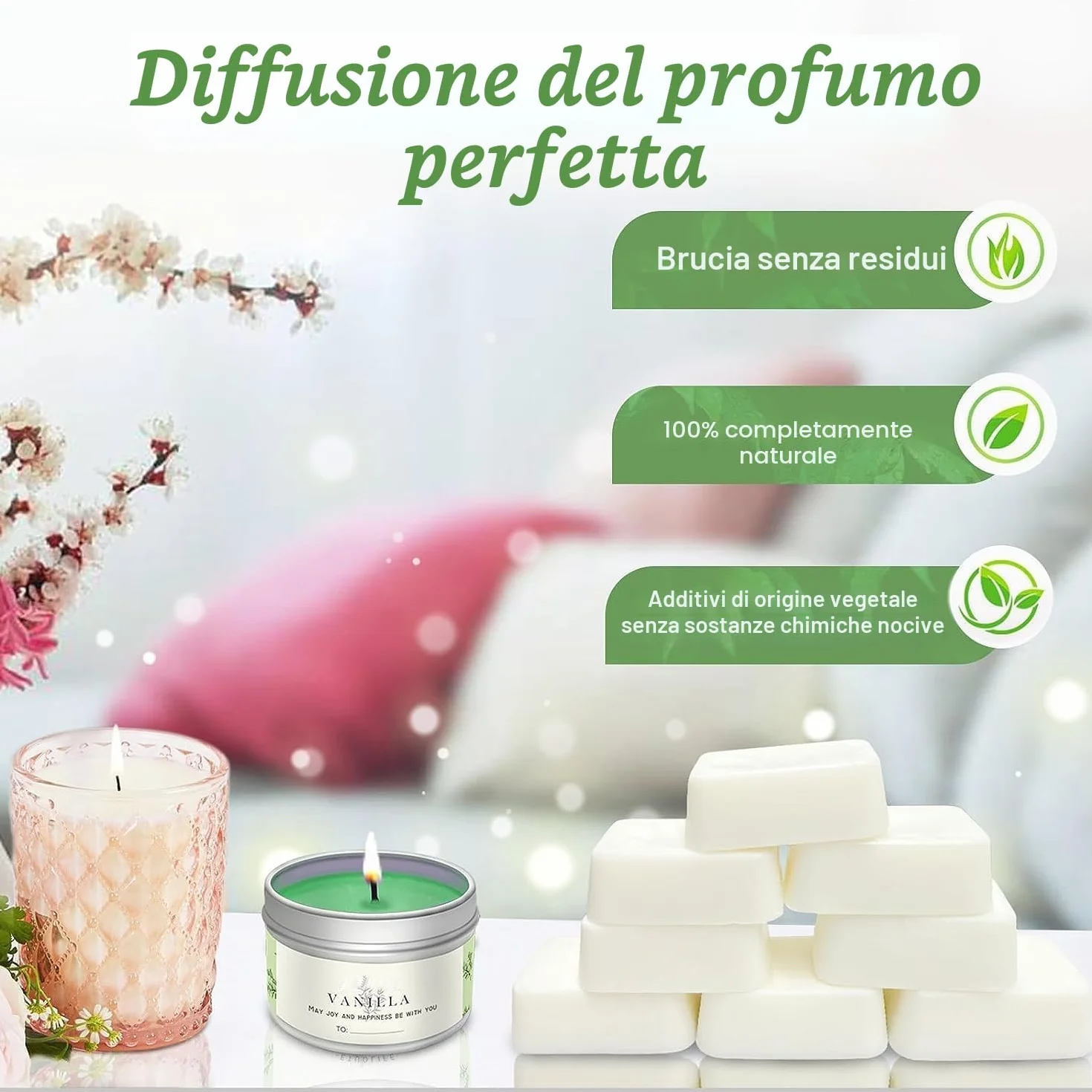 ETUOLIFE Kit per Candele Fai-da-Te Adatto per Principianti Adesivi in Lattine di Cera di Soia Naturale Avanzata con Wick Dye