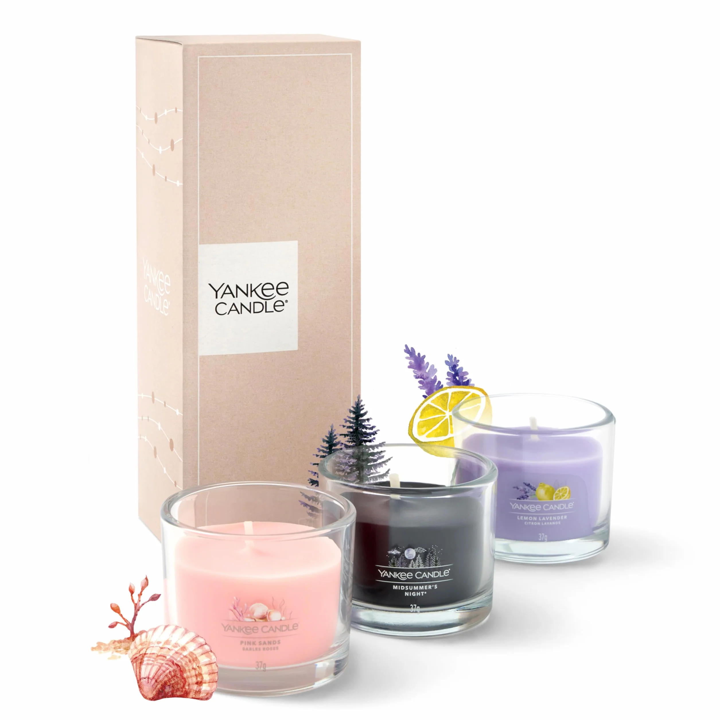 Yankee Candle Set regalo candele profumate 3 mini candele votive cera di soia