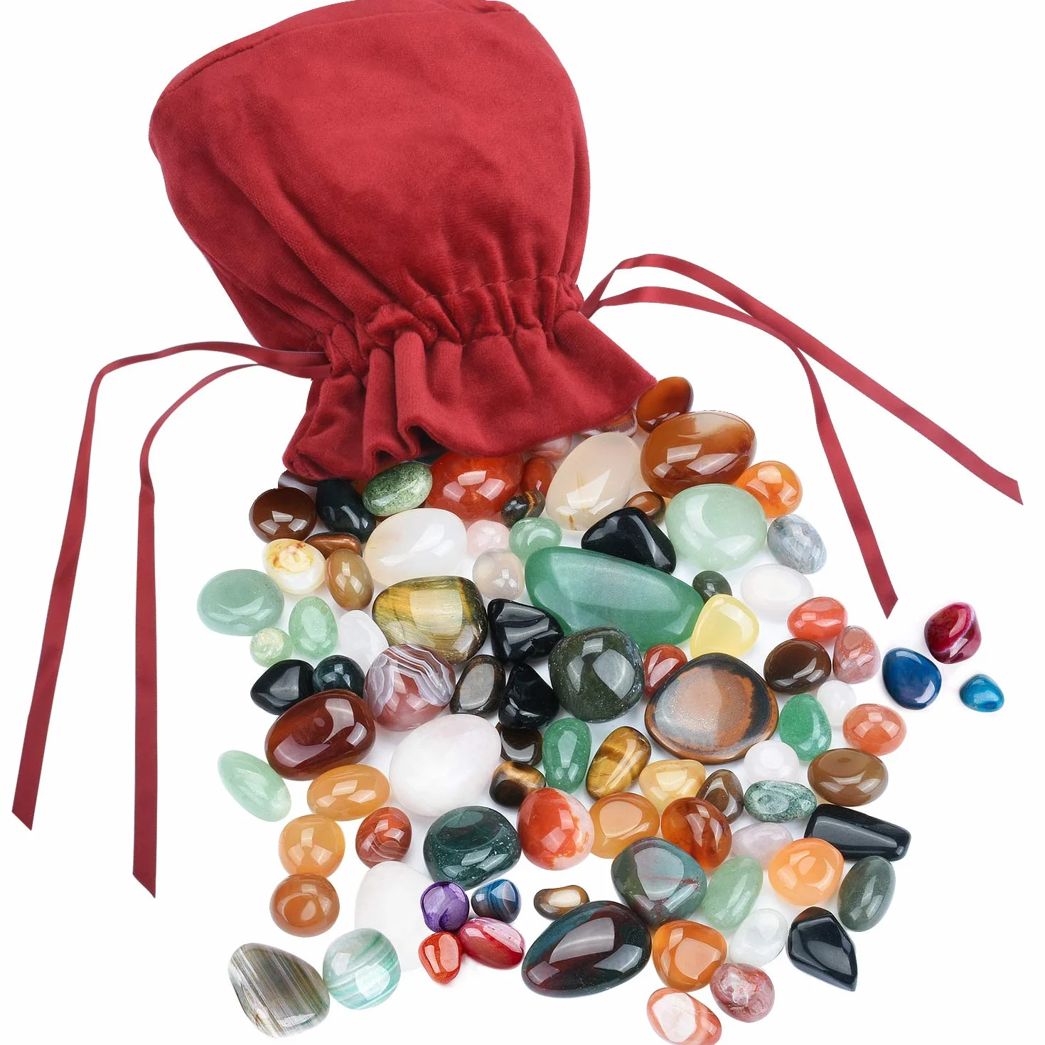 Kit Oltre 60 Pezzi Mini Pietre Naturali per Gioielli Fai-da-Te Circa 180g