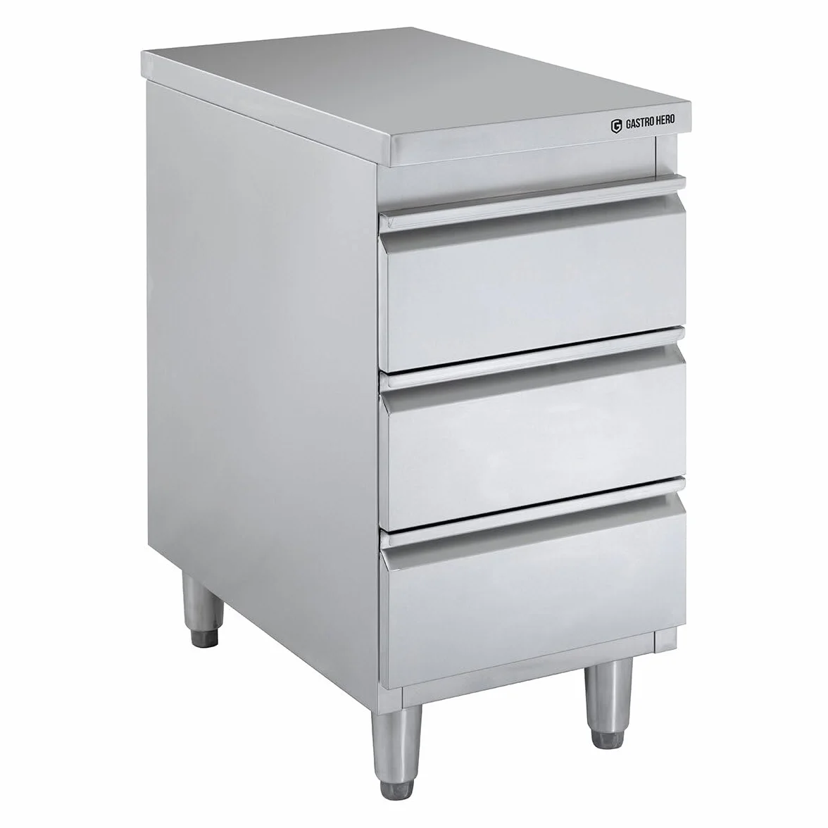 GastroHero Cassettiera in acciaio inox BASIC 3 unità 700, AISI 201