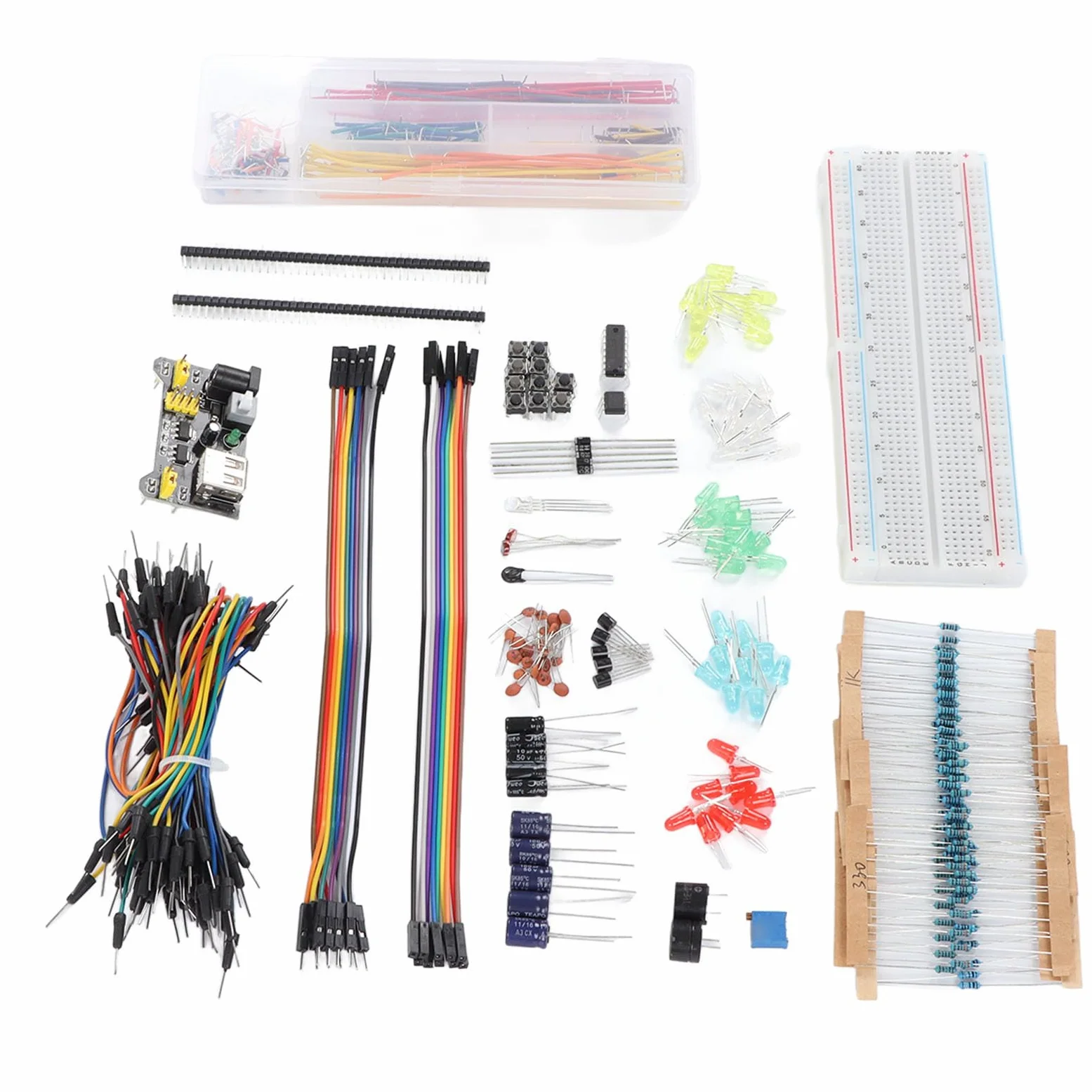 Assortimento di Kit di Componenti Elettronici, Kit di Avvio Elettronico Materiale PCB Assortimento Divertente Fai-da-te Componente di Sviluppo con 830, Computer a Scheda Singola