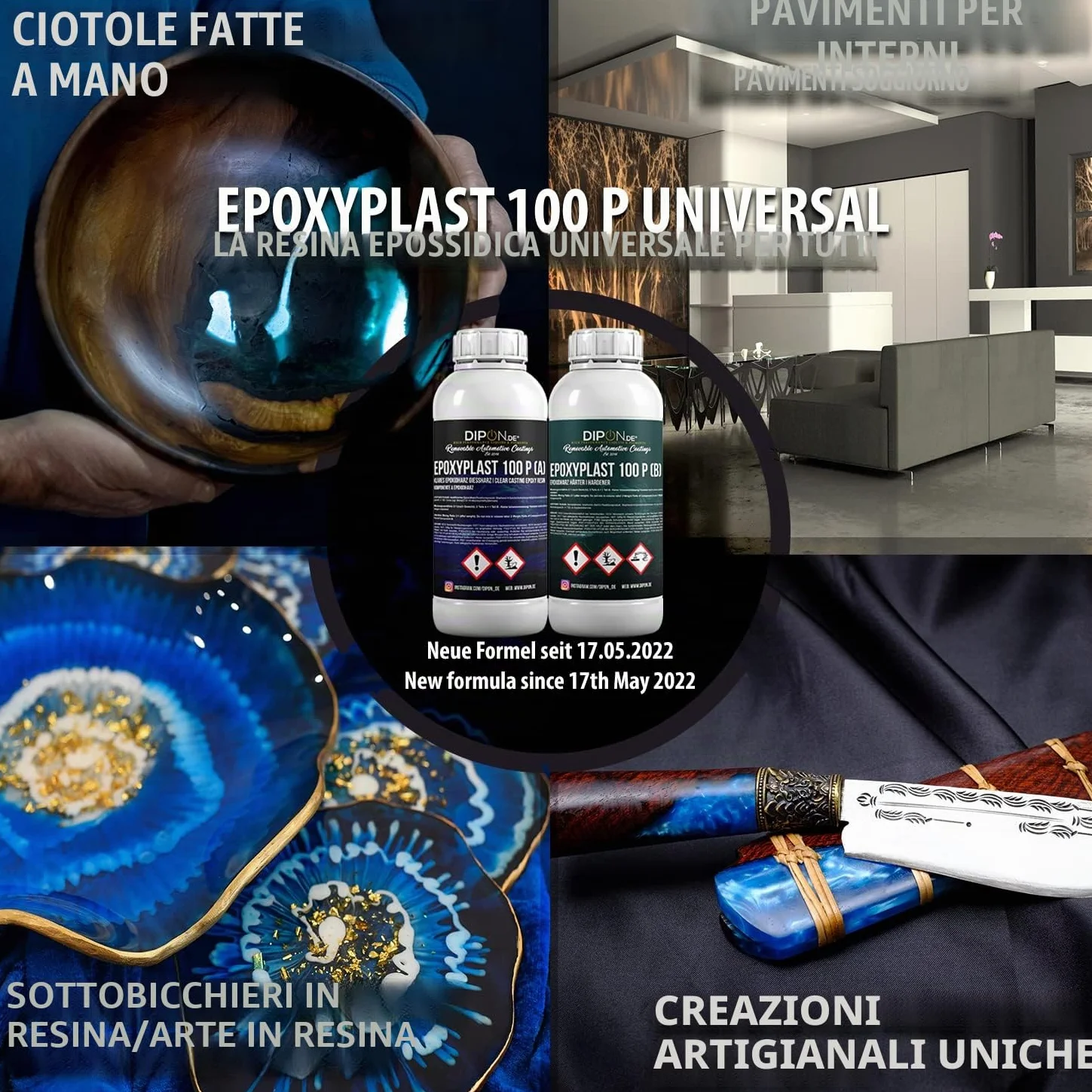 4,5 kg di resina epossidica trasparente 2K EP per legno, plastificazione, per tavoli in vetroresina, pavimenti, acquari, costruzione di oggetti, resistente ai raggi UV